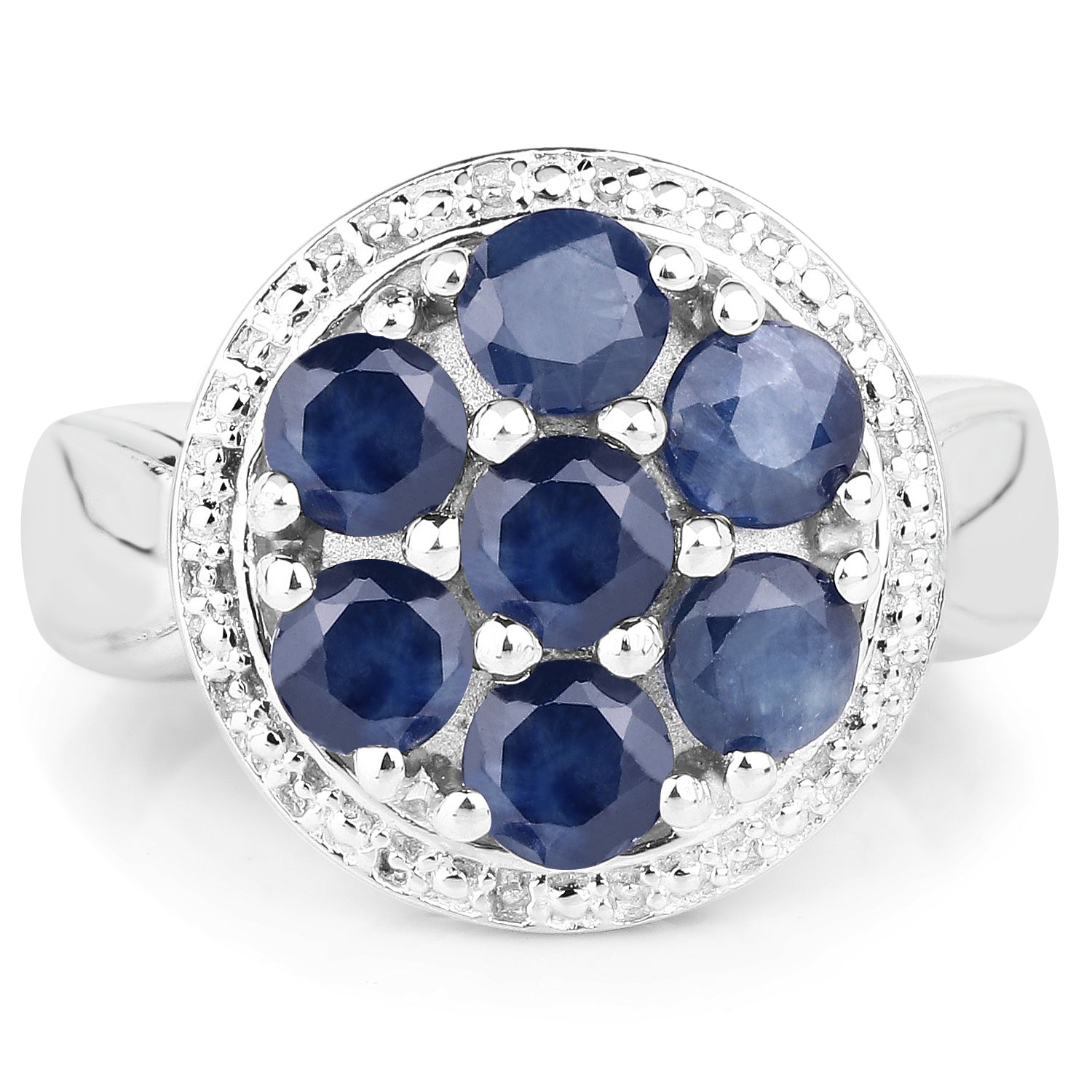 2.10 Carat Genuine Blue Sapphire .925 Sterling Silver Ring by Bids.com