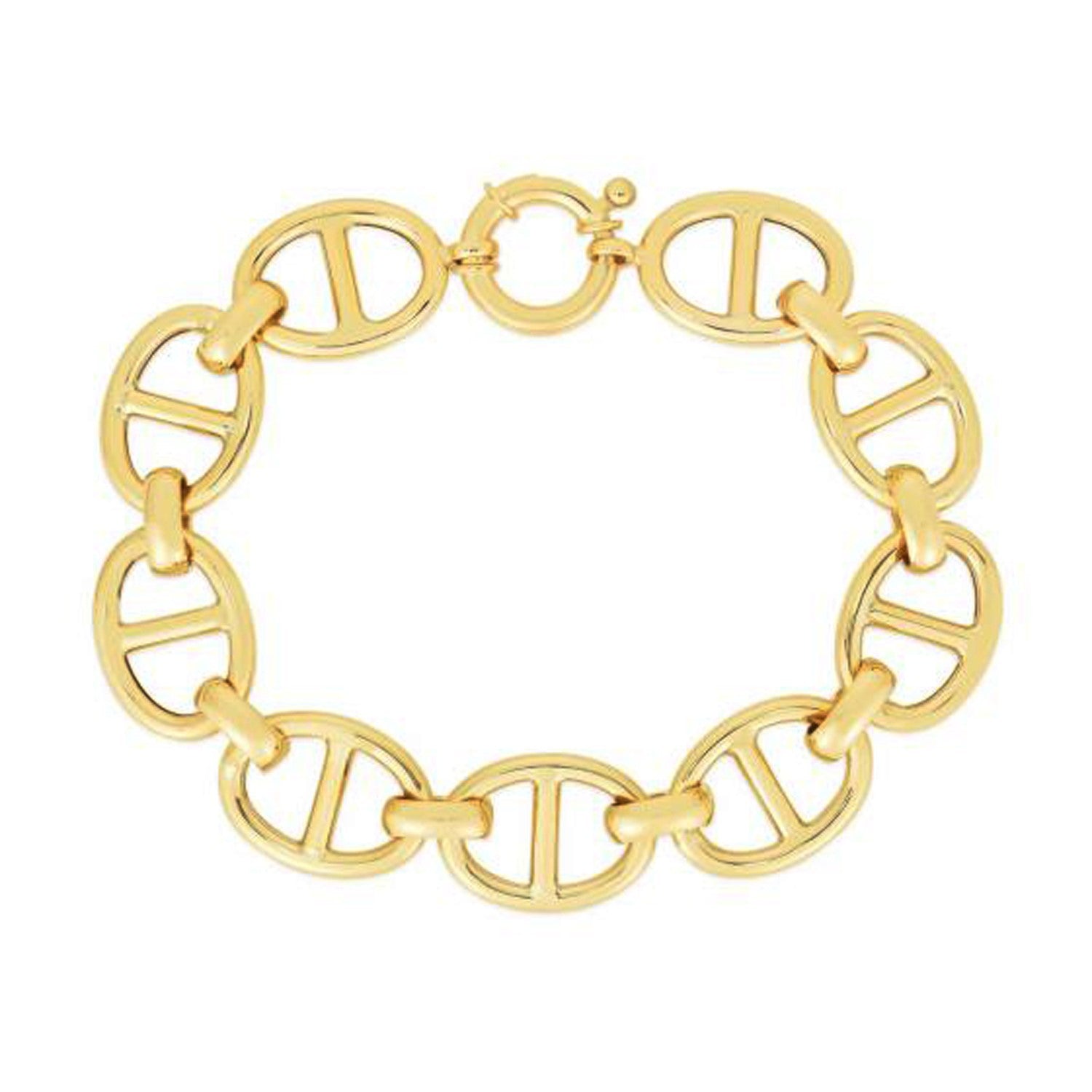 14k Yellow Gold High Polish Mariner Link Bracelet (13.80 mm) DestGlow