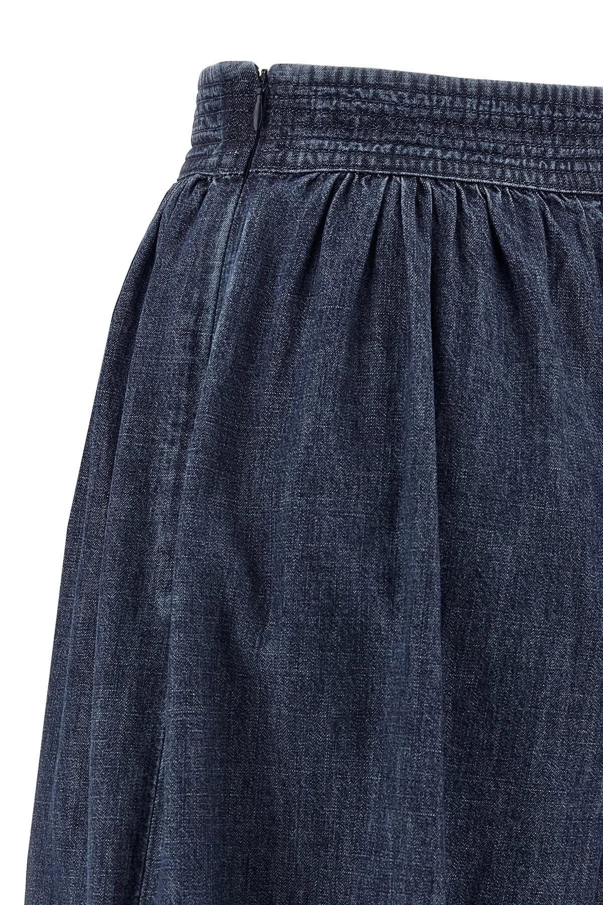 Valentino Garavani Women Valentino Garavani Denim Chambray Pants DestGlow