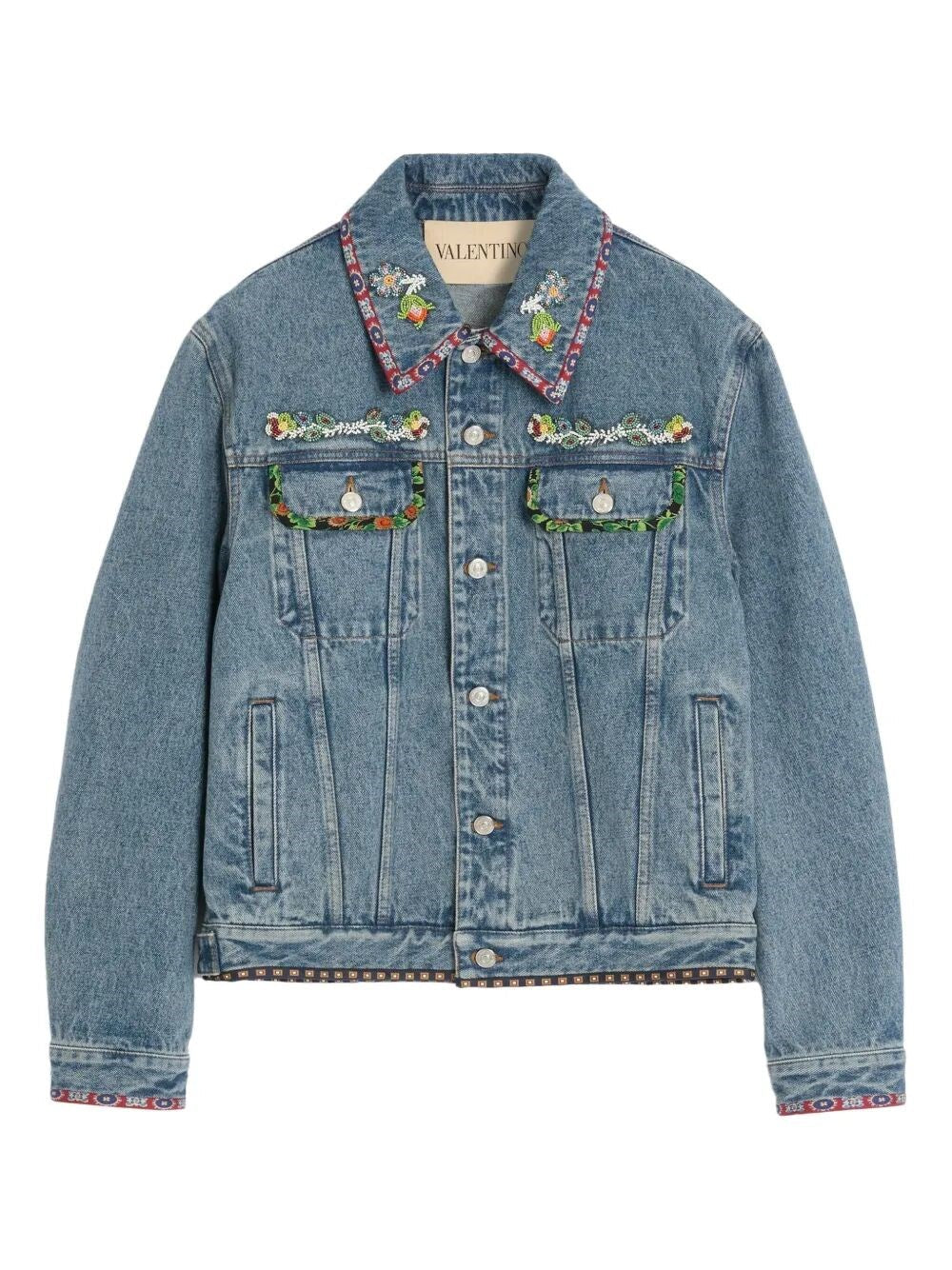 Valentino Garavani Men Embroidered Denim Jacket by Luosophy