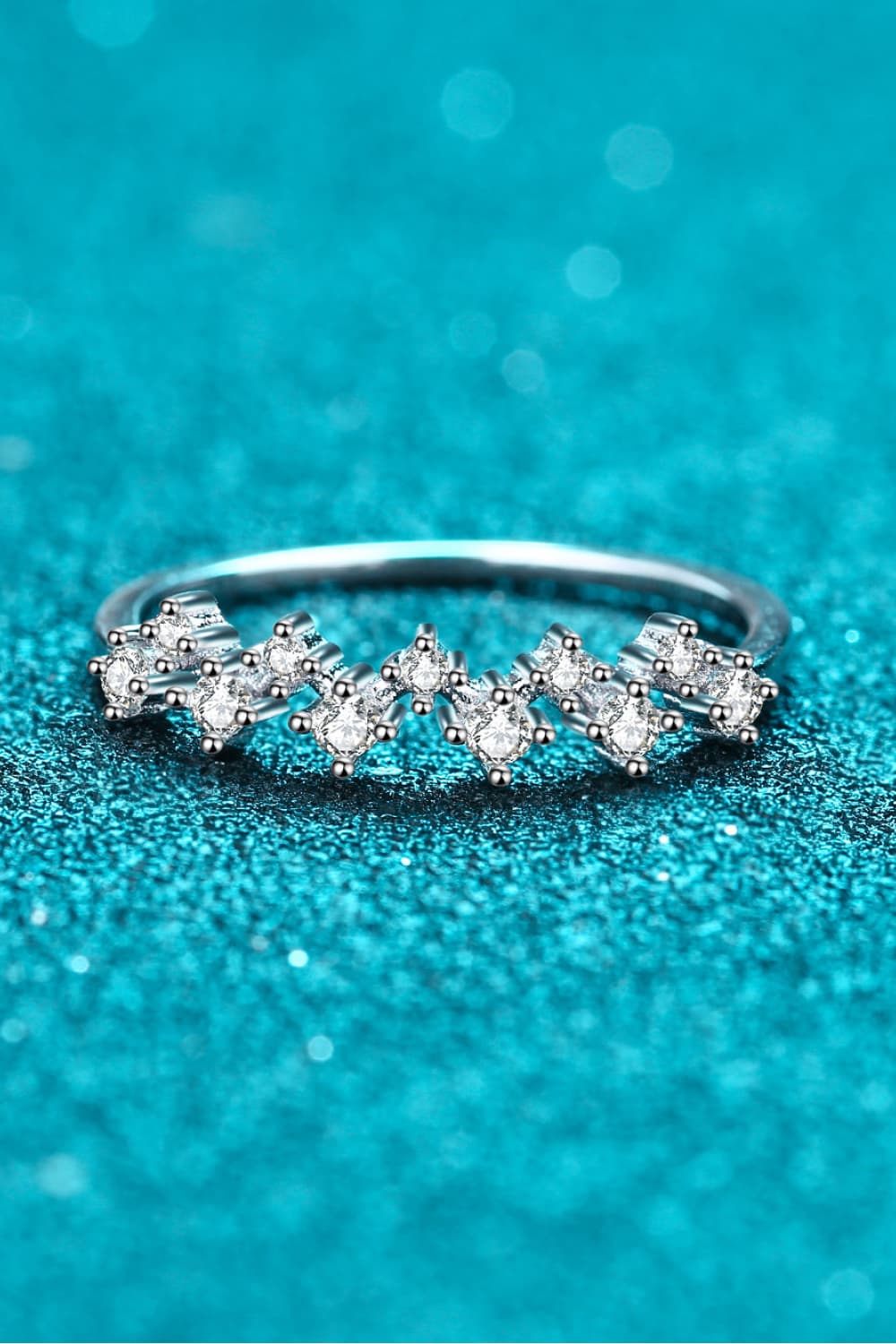 Sparkala™ Rhodium-Plated Half-Eternity Ring by Sparkala