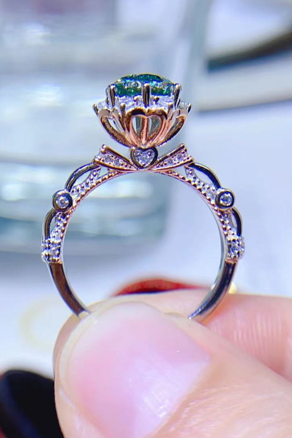 1 Carat Green Sparkala™ Platinum Over Pure Sterling Silver Ring (Green or White) by Sparkala