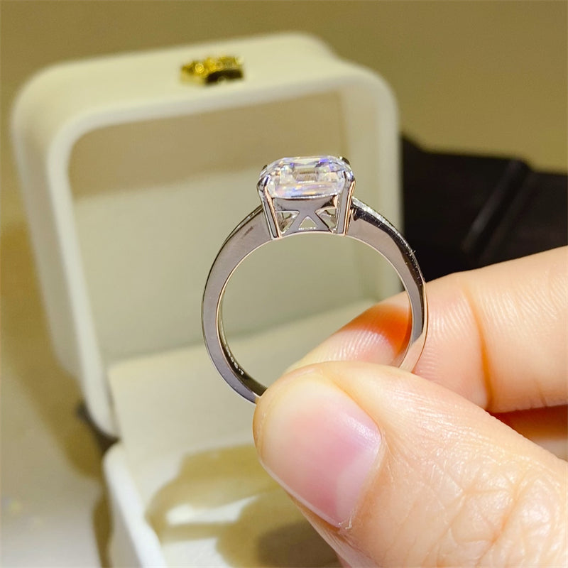 3 Carat Asscher Cut Sparkala™ Pure Sterling Silver Square Shape Ring by Sparkala