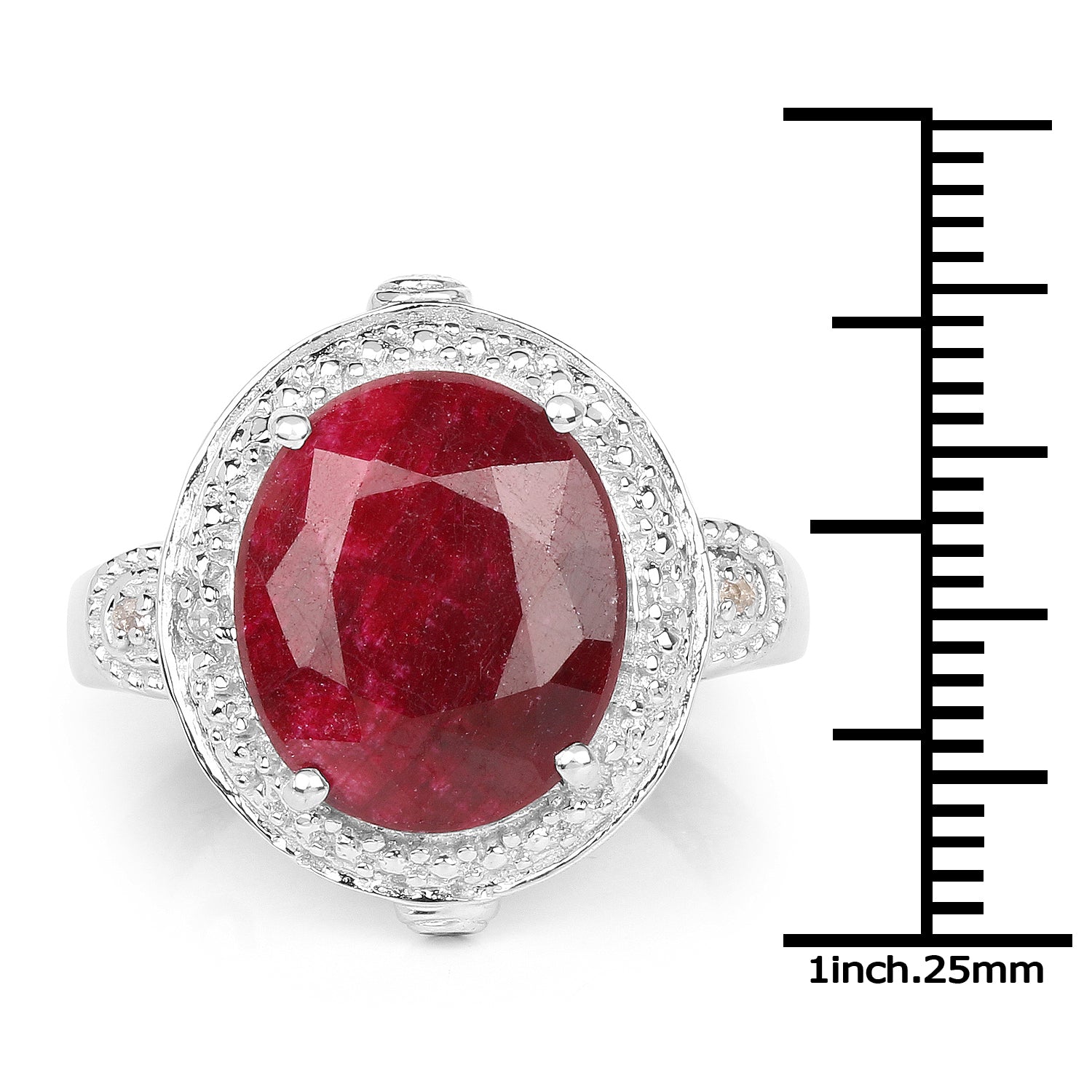 8.64 Carat Dyed Ruby & White Topaz .925 Sterling Silver Ring by Bids.com