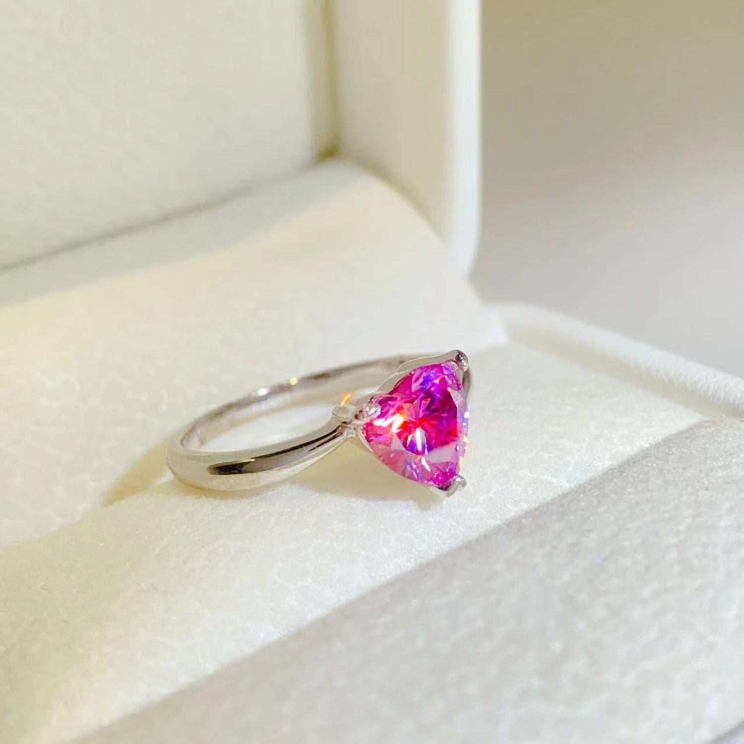1 Carat Pink Sparkala™ Pure Sterling Silver Ring - DestGlow