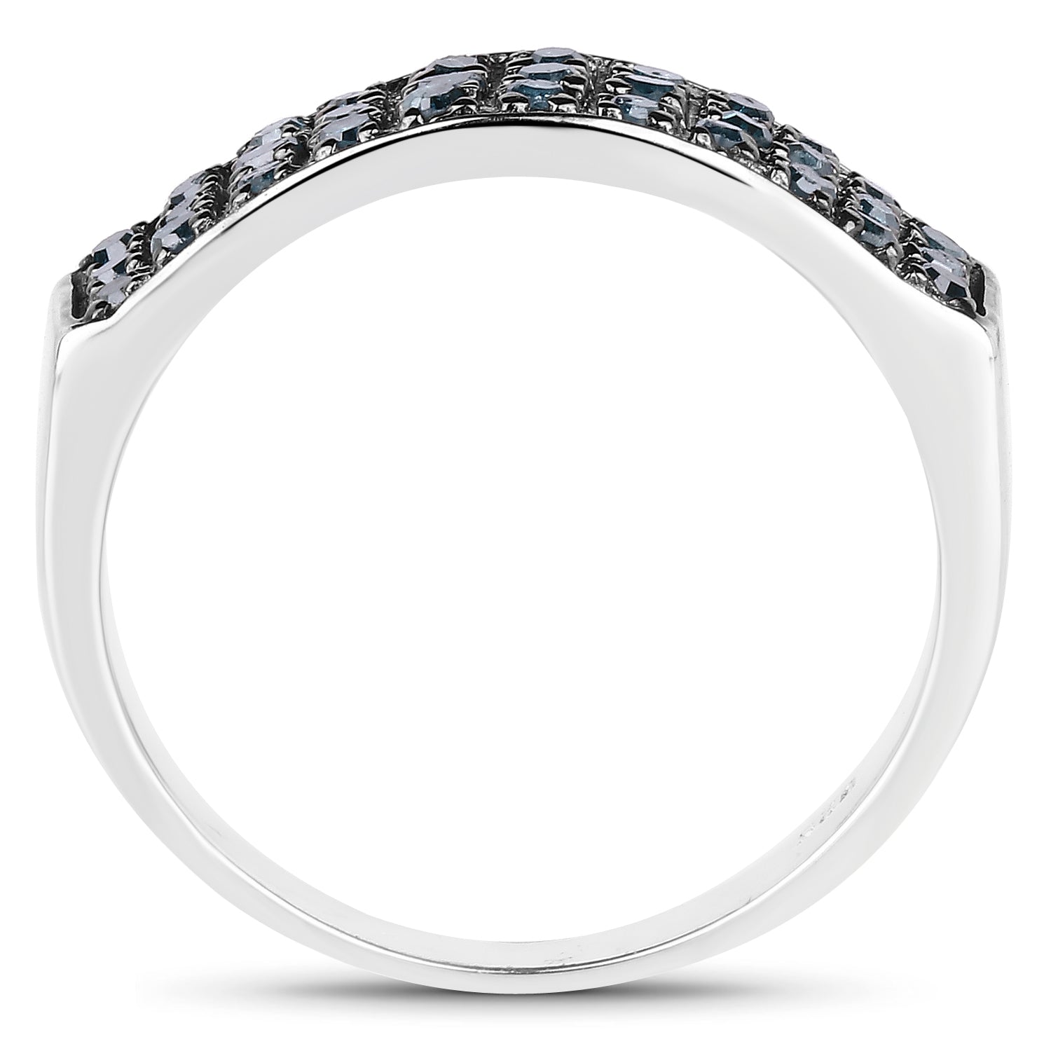 0.40 Carat Genuine Blue Diamond .925 Sterling Silver Ring by Bids.com