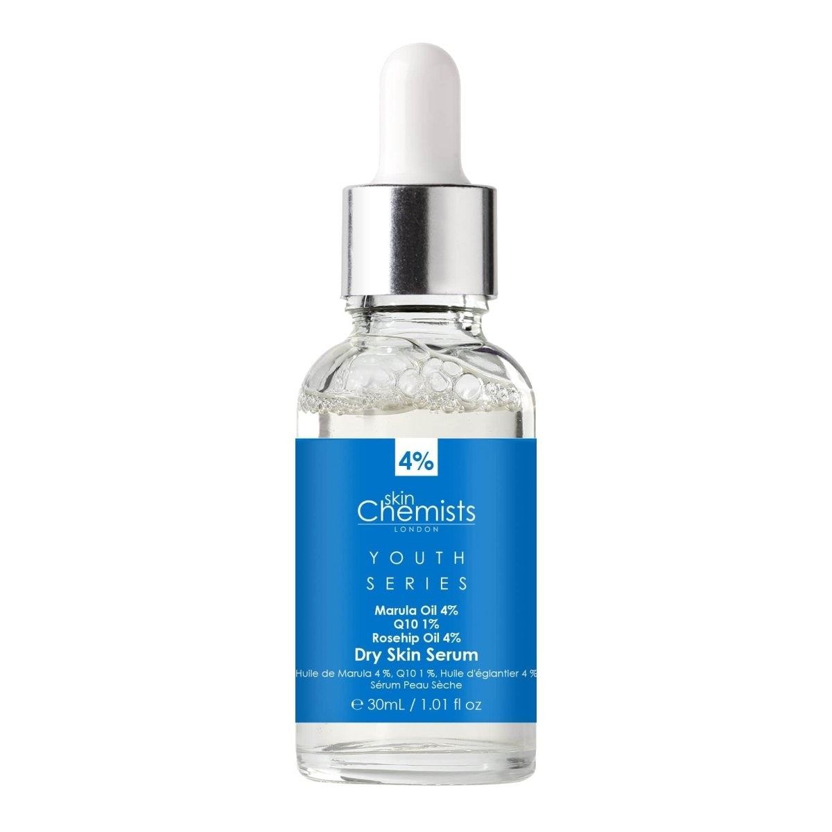Dry Skin Serum Marulua Oil 4%, Q10 1%, Rosehip Oil 4% 30ml by skinChemists US