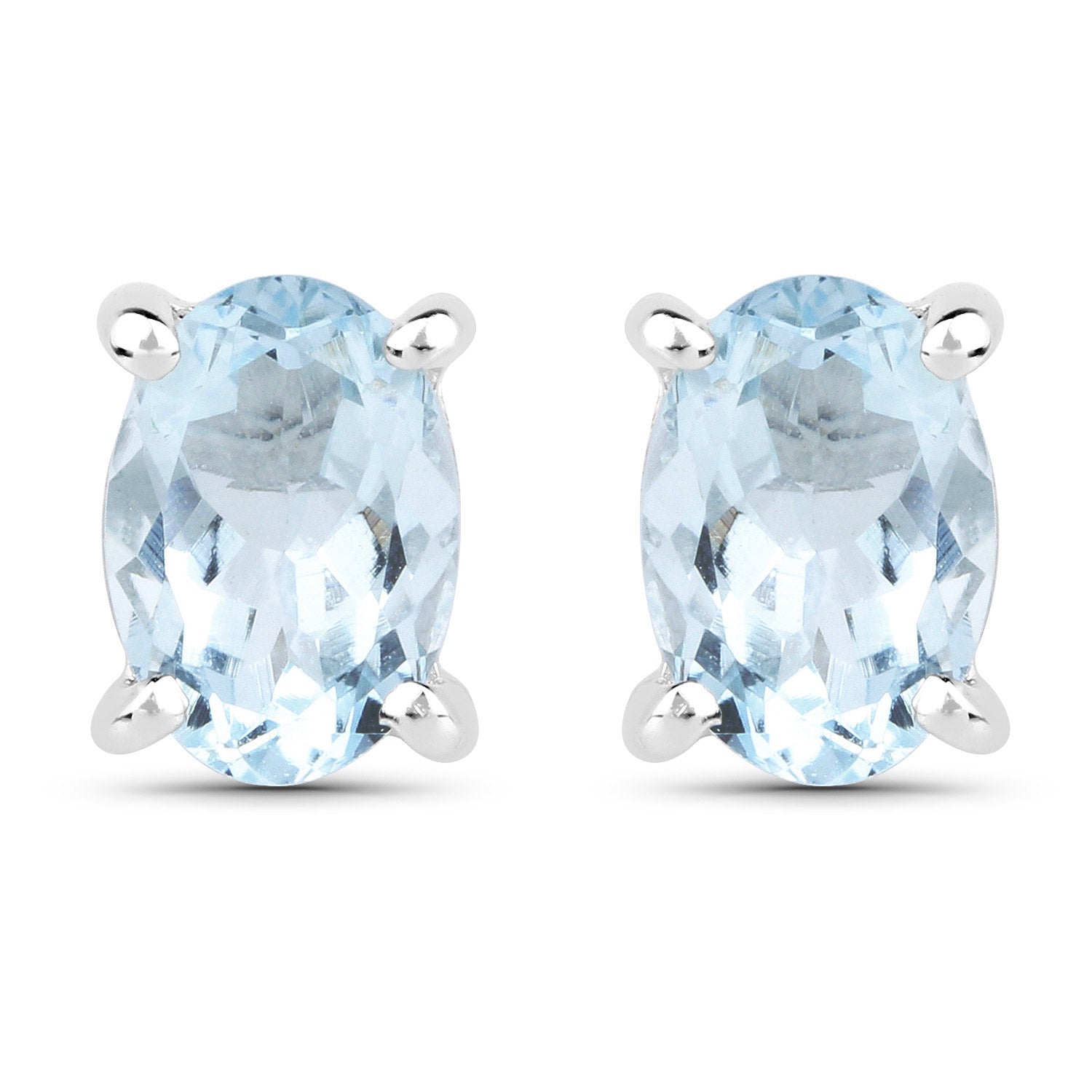 1.20 Carat Genuine Aquamarine .925 Sterling Silver Earrings DestGlow