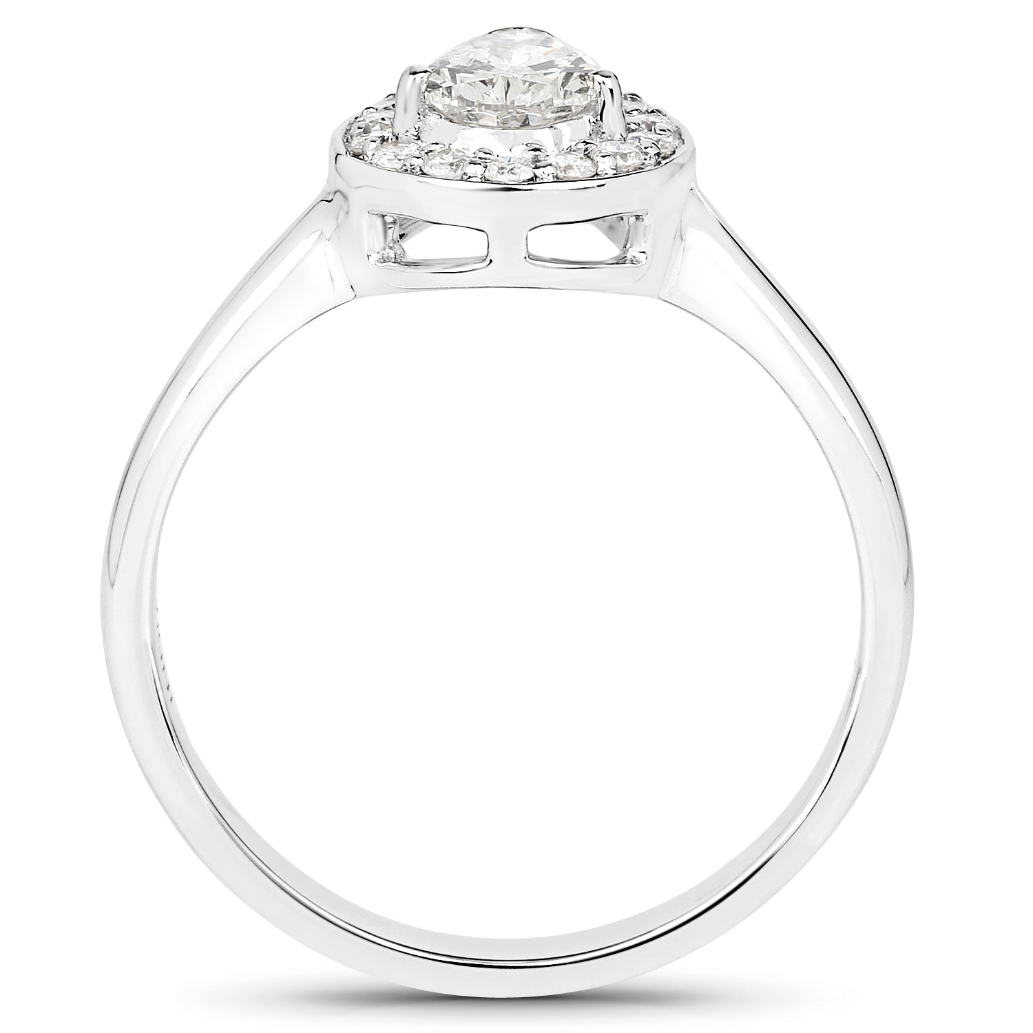 14K White Gold 0.70 Carat Genuine White Diamond Ring by Bids.com