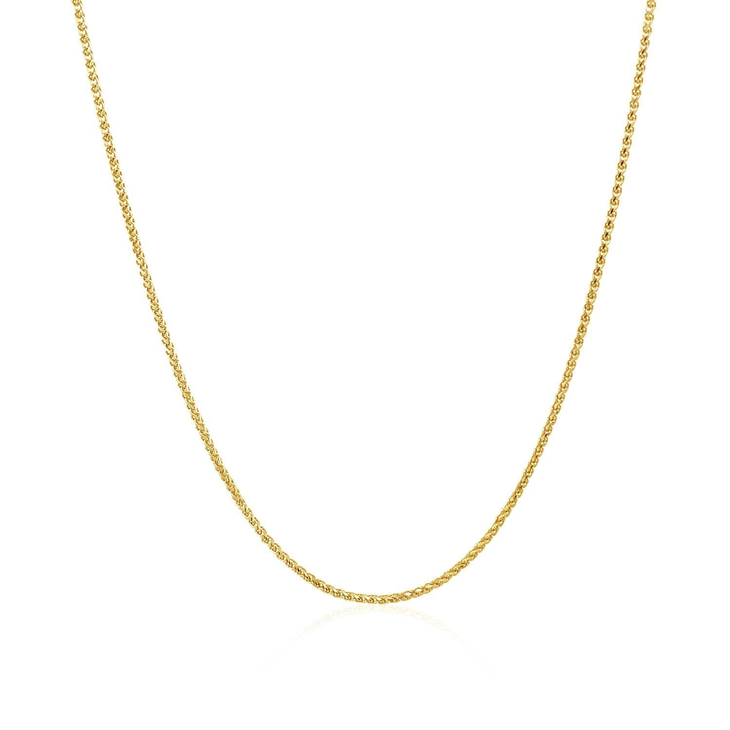 14k Yellow Gold Diamond Cut Round Wheat Chain 1.0mm by Bids.com
