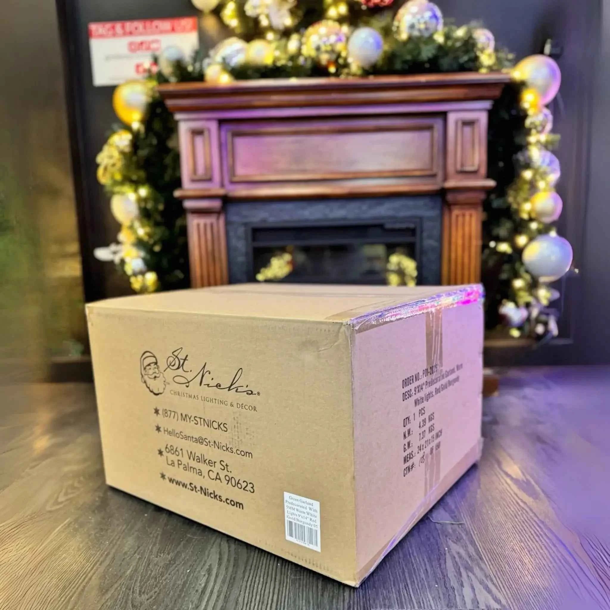 Green Garland with Warm White Lights | 99&