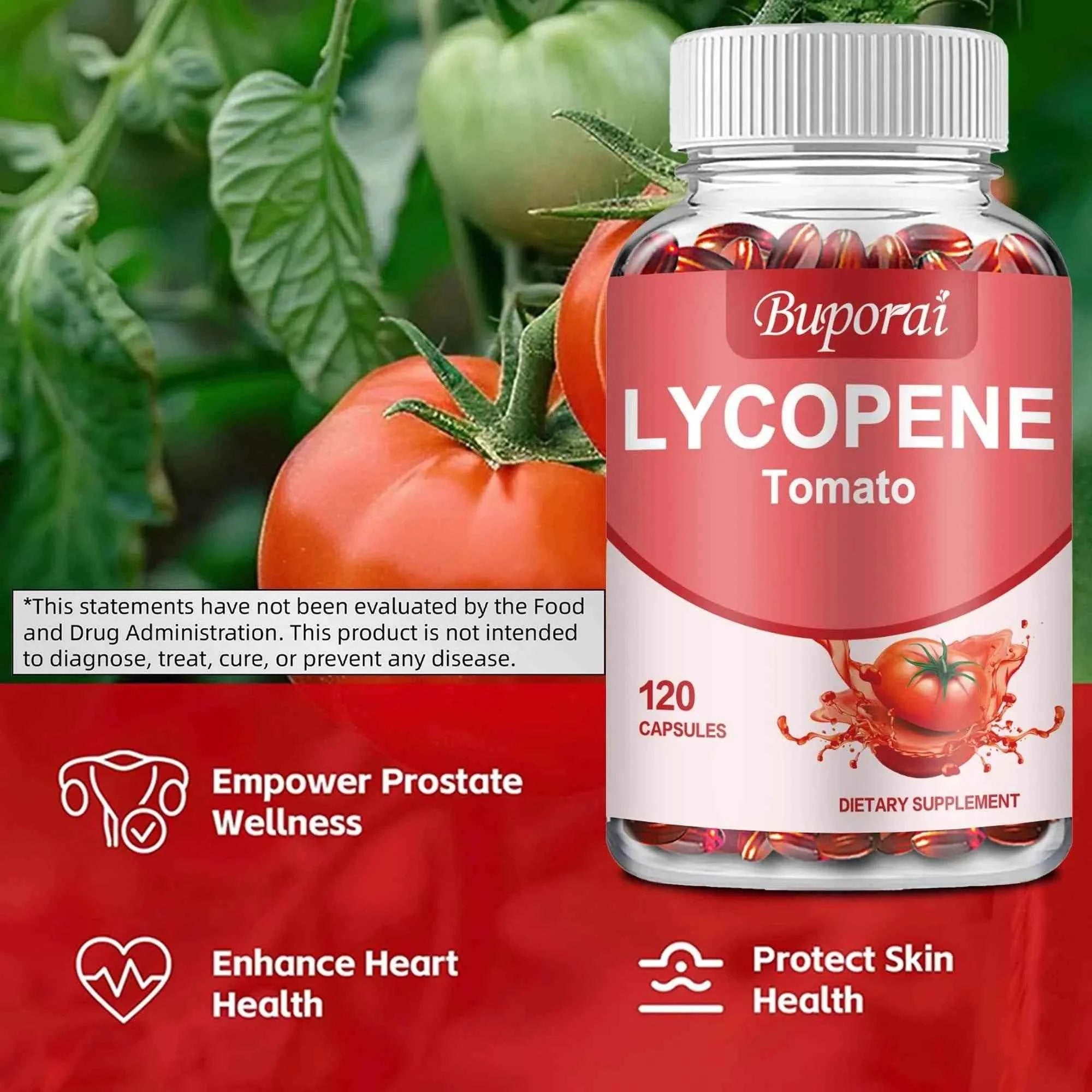 Lycopene - Antioxidant, Promotes Prostate, Heart, Vision Health, Immune Support - 120 Capsules