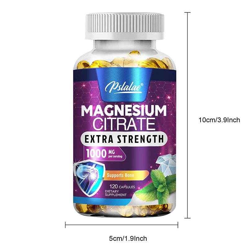 Magnesium Citrate 1000mg - Maximum Absorption for Muscle, Nerve, Bone and Heart Health - 120 Capsules