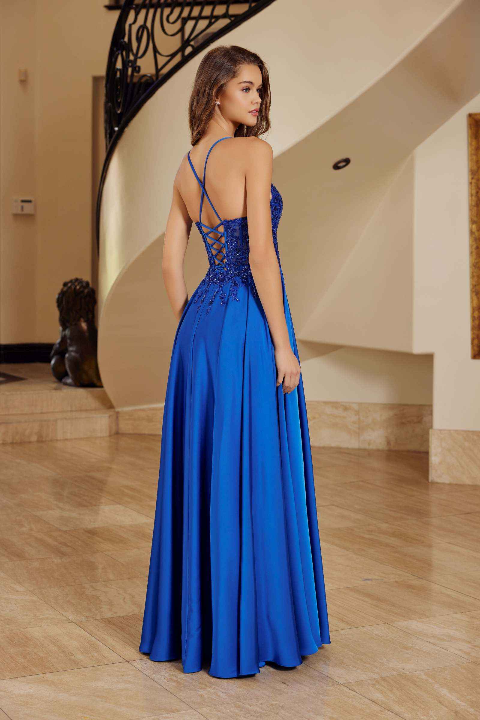 Nox Anabel A1725 Stretch Satin A-Line Dress by DiscountDressShop