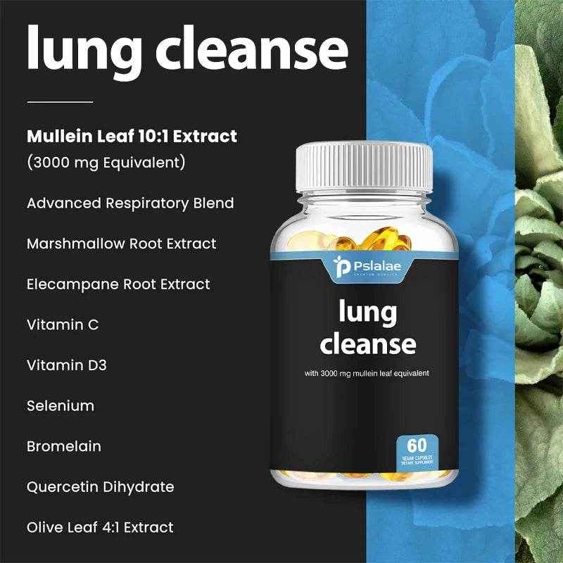 Lung Detox & Cleanse Capsules - Supports Bronchial and Respiratory Health, Relieves Breathing, Immune Support - 60 Capsules