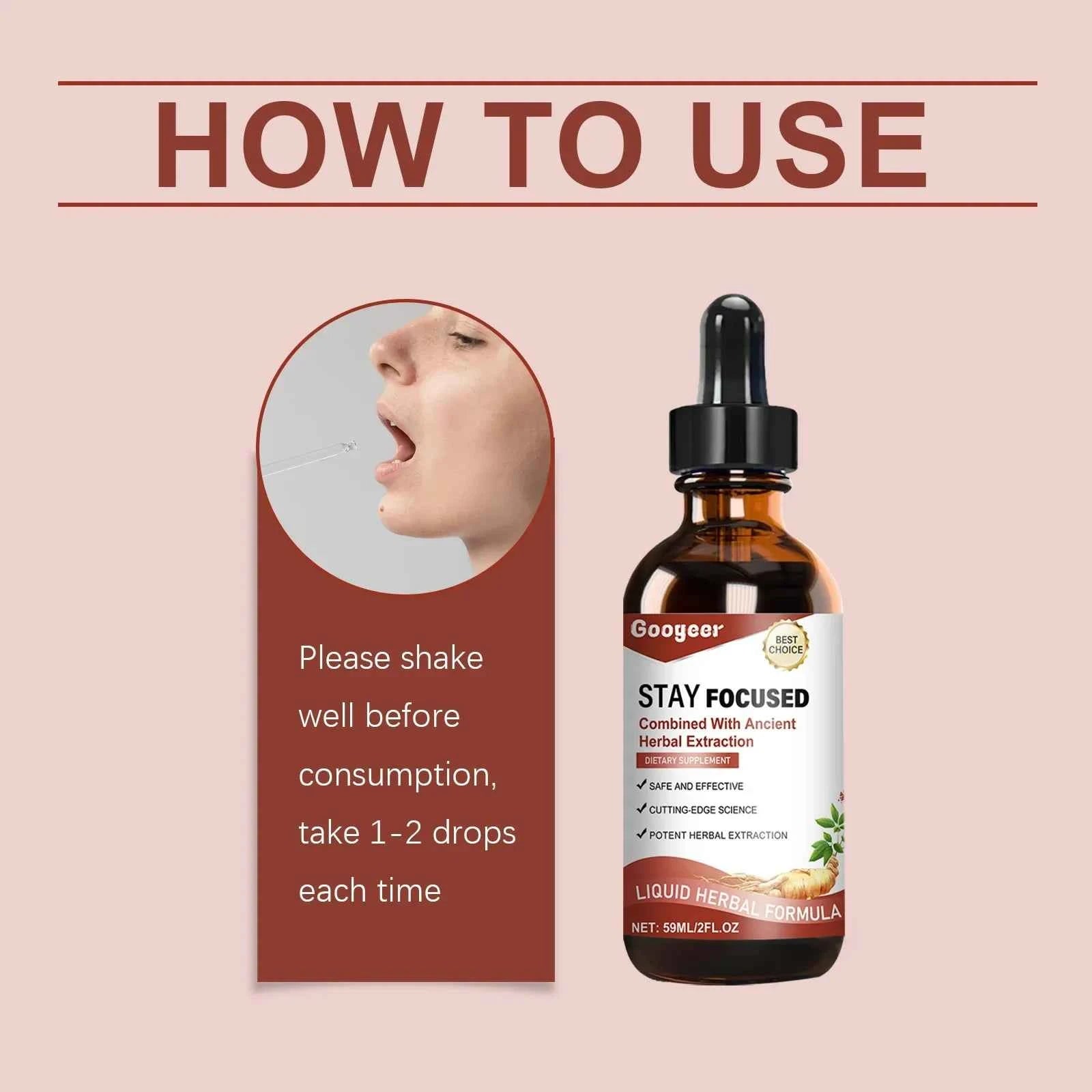 Googeer 59ml Ginseng Extract Drops Dietary Supplement Enhance Energy Immune Relieve Fatigue Herbal Health Entrance Drops