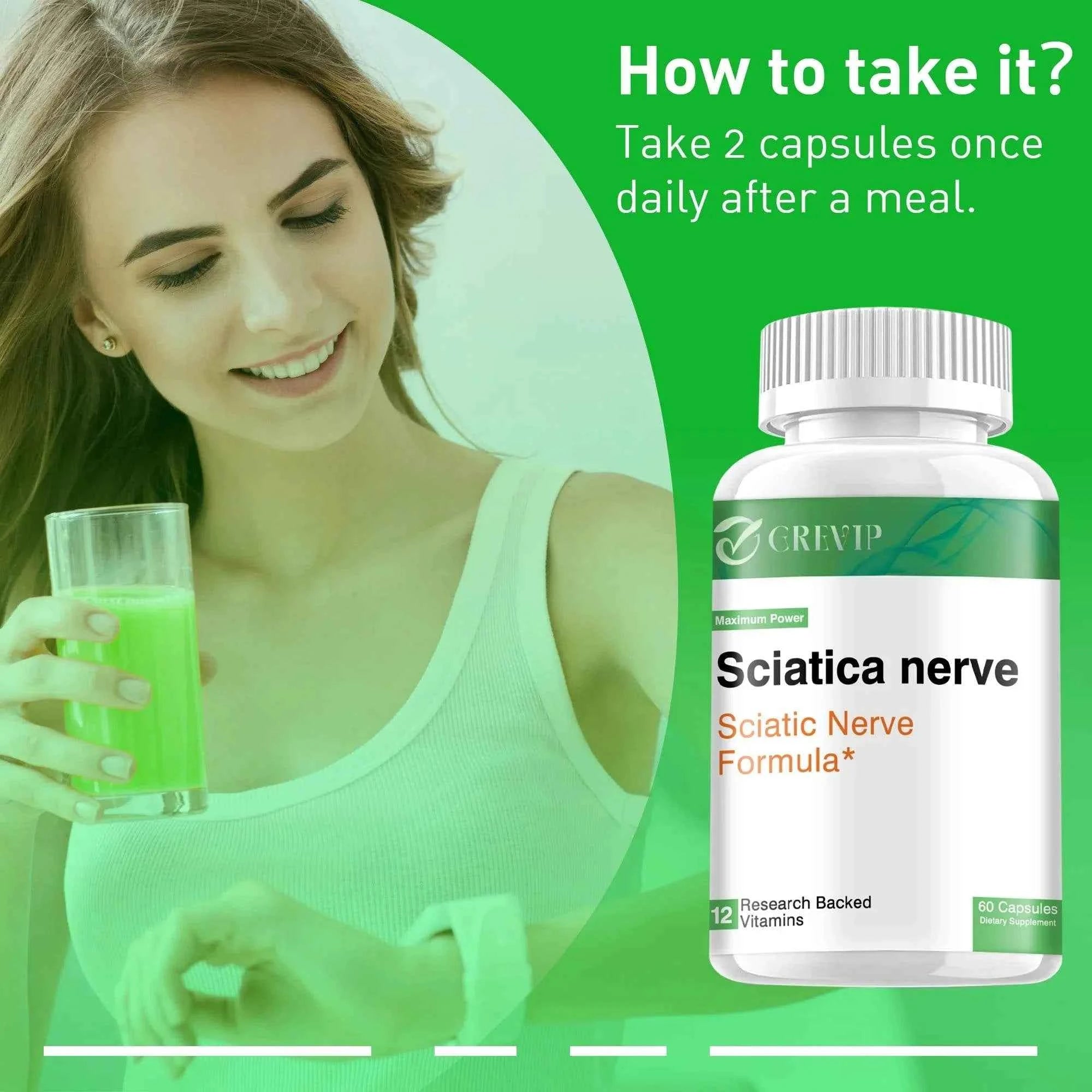 Sciatic Nerve Supplement - Nervous System and Joint Support - R-Alpha Lipoic Acid, Vitamin B Complex - 60 Capsules
