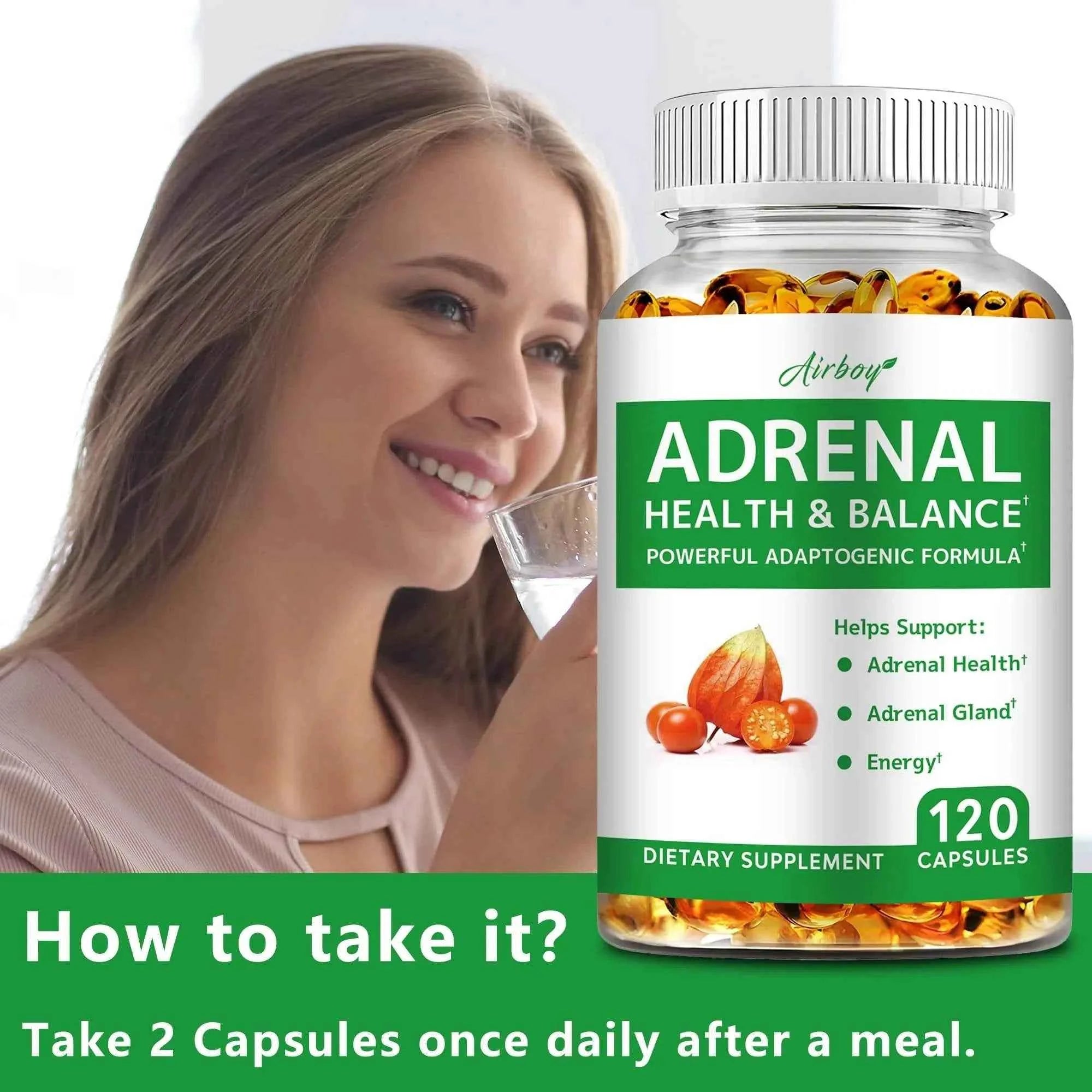 Adrenal Support - Releases Adrenal Fatigue, Cortisol Manager, Relaxes Stress and Anxiety, and Boosts Mood - 120 Capsules