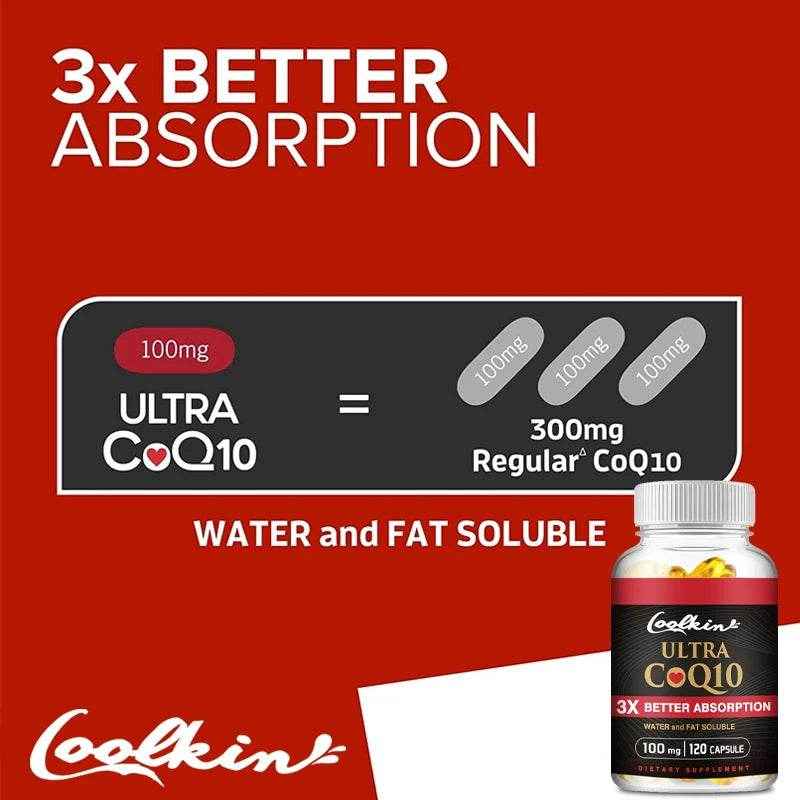 Ultra CoQ10 - Provides Energy, Supports Heart and Cardiovascular Health, Antioxidant - 120 Capsules