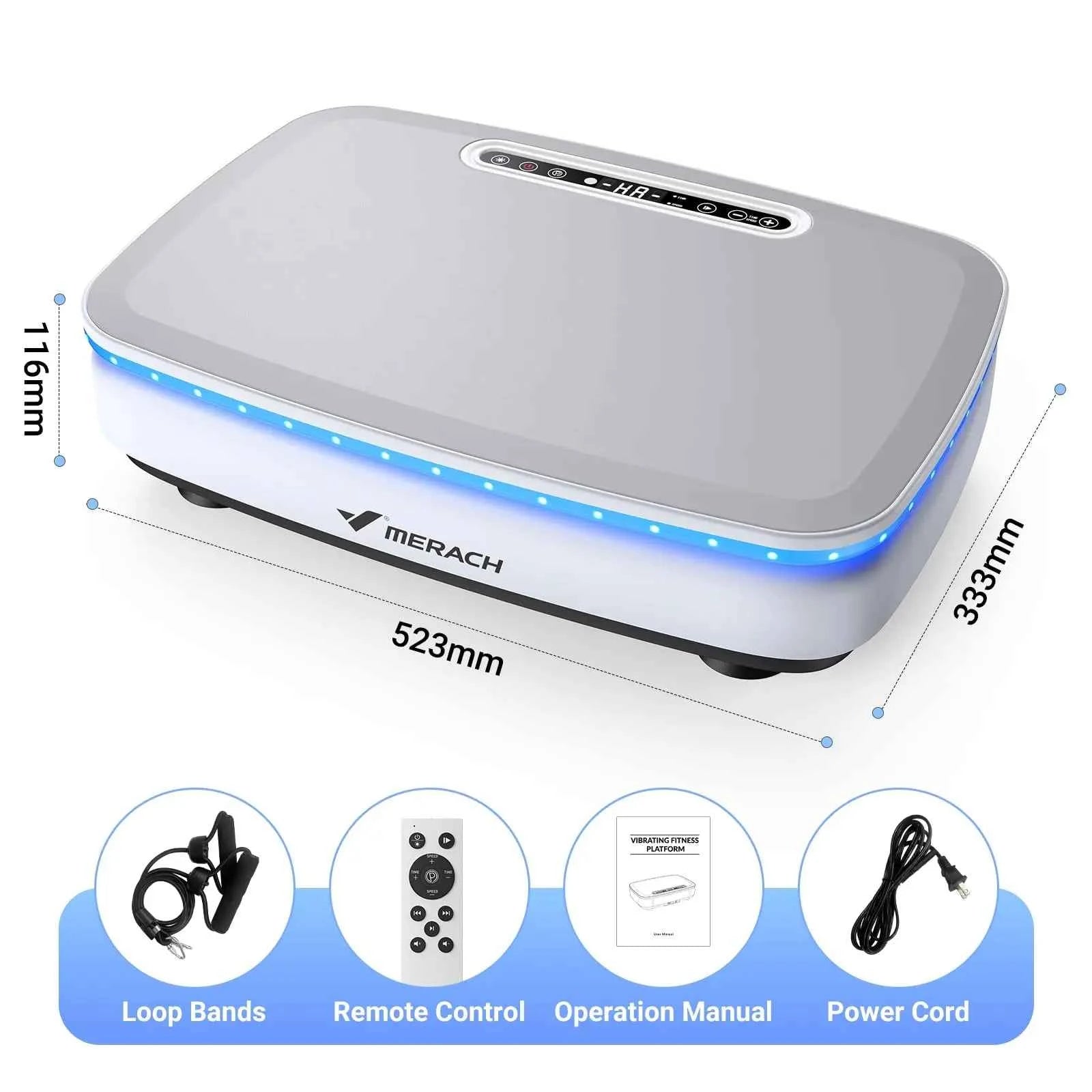 MERACH LED Vibration Plate Platform – Whole Body Workout & Lymphatic Drainage Machine