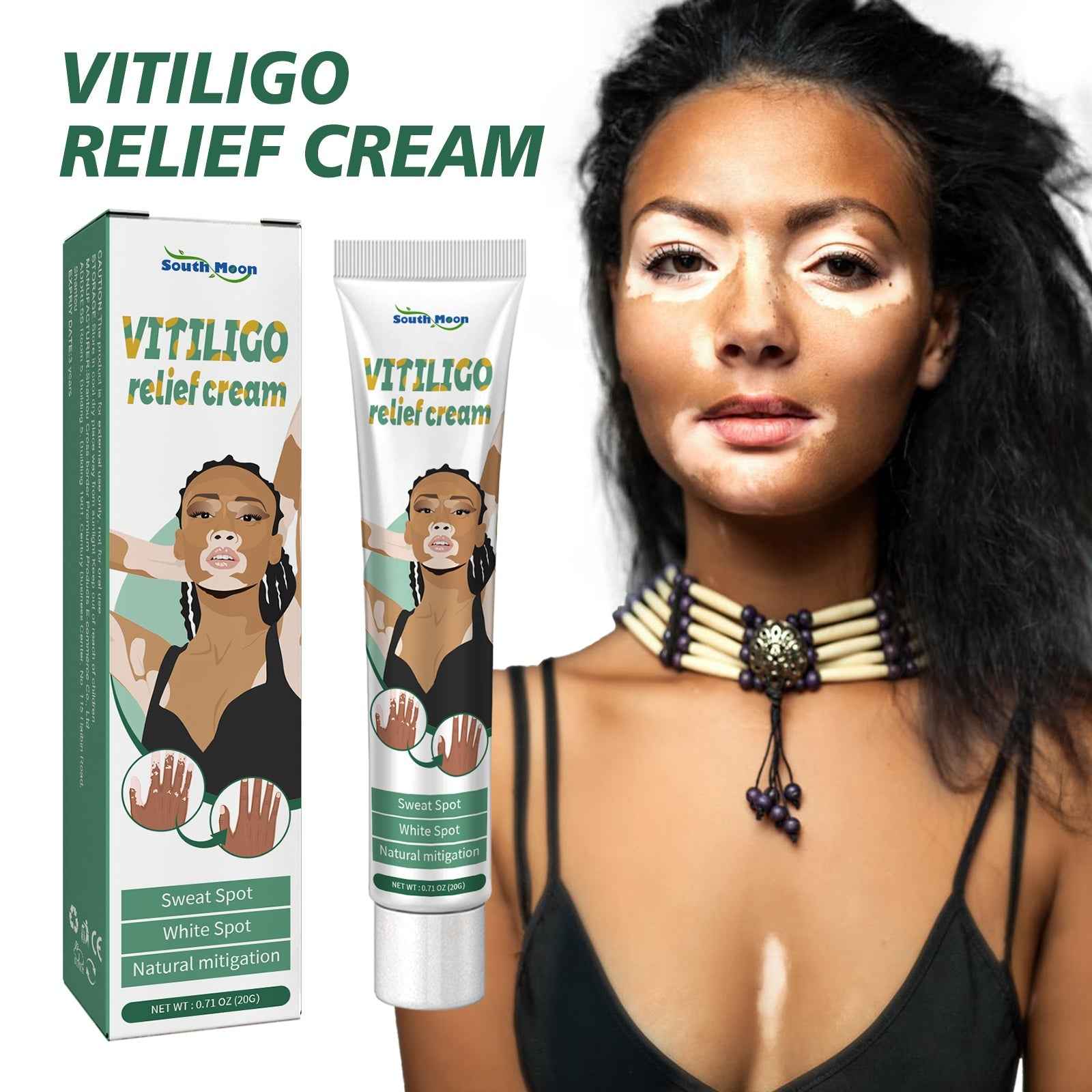 Vitiligo Relief Cream, Repair White Spots Flower Spots Skin Topical Care Ointment