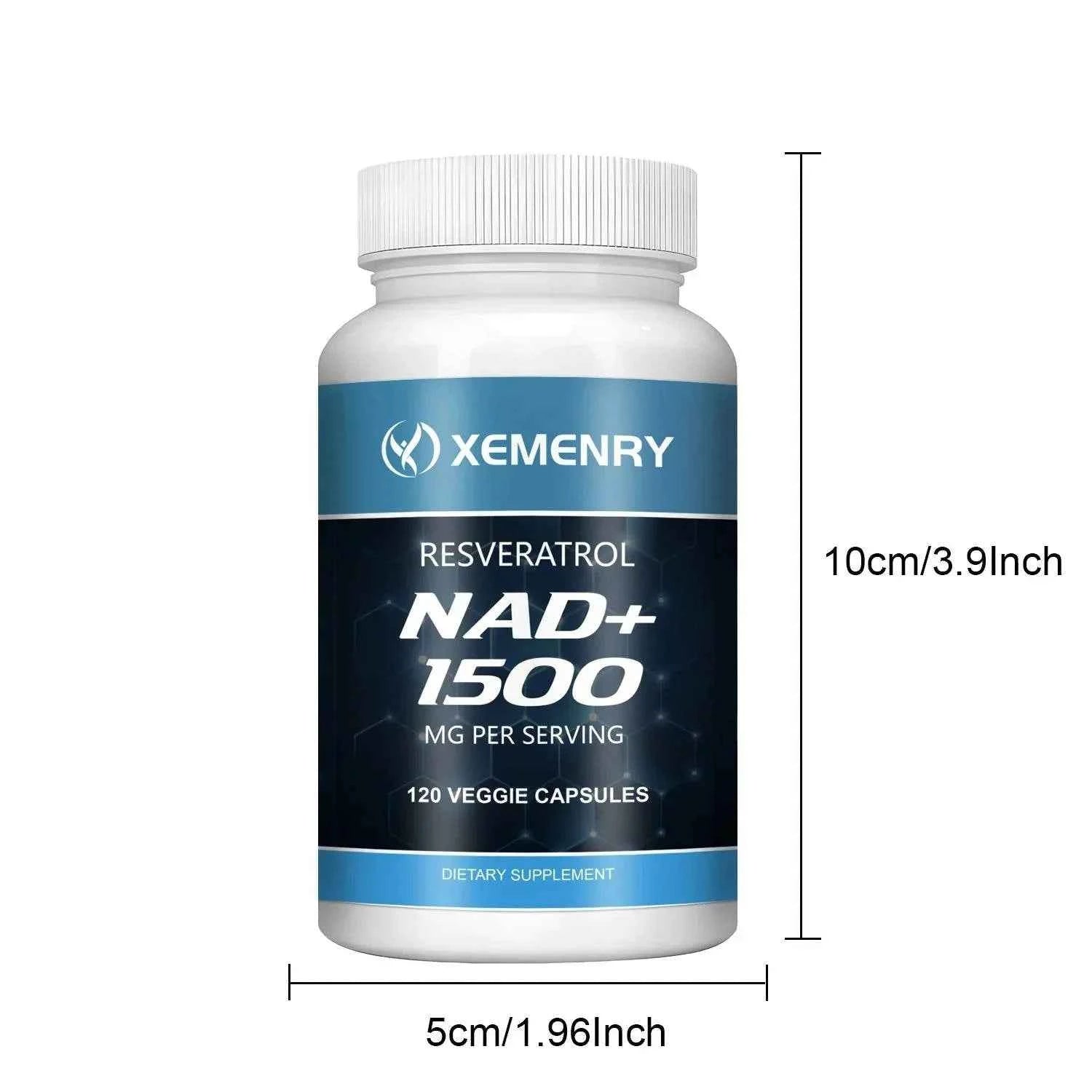 NAD Supplements - with Resveratrol - Natural Energy Supplement, Support Cell Health, Anti-aging, Enhance Immunity - 120 Capsules
