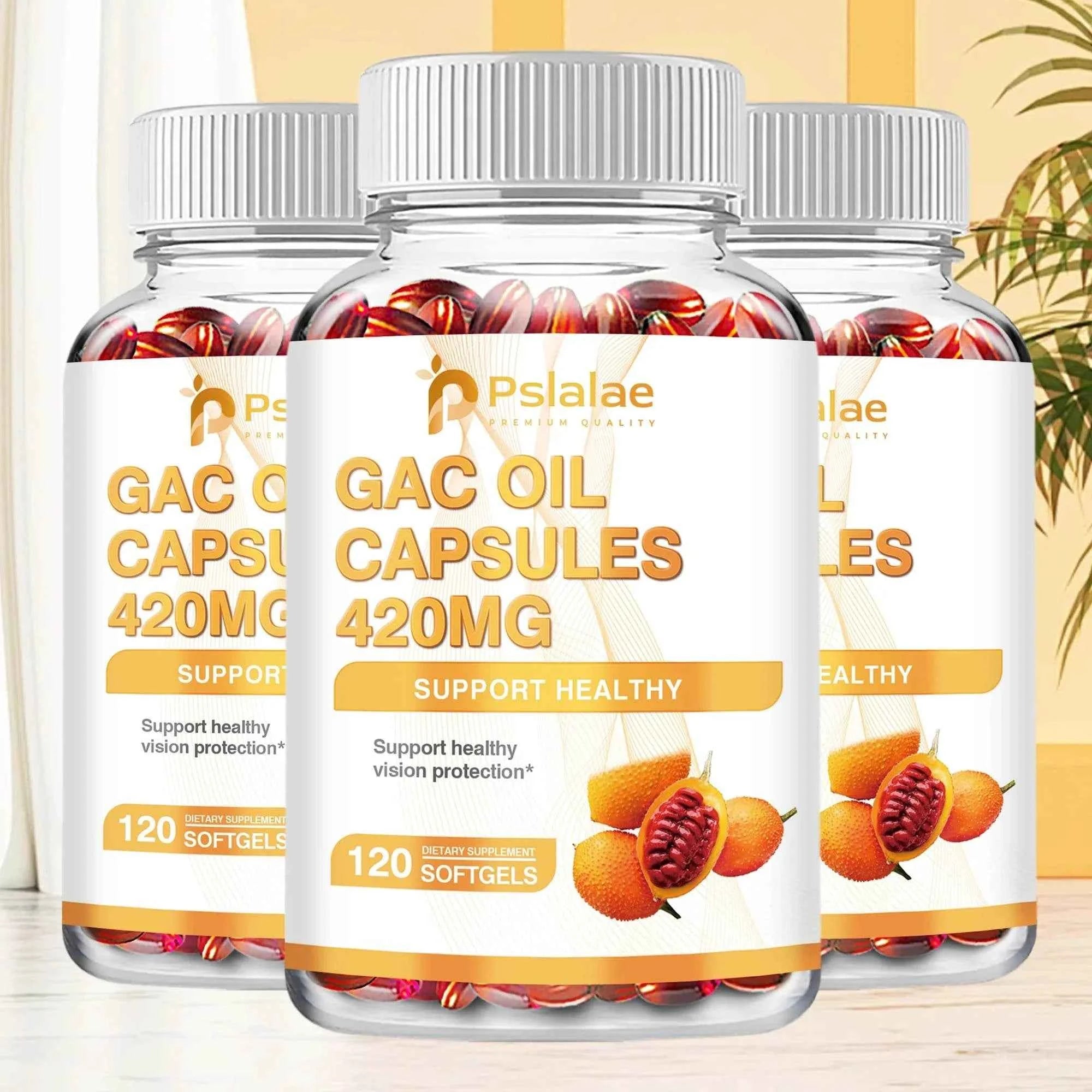 Gac Oil 420mg - Vision Protection, Gastrointestinal Support, Cholesterol Reduction - 120 Capsules