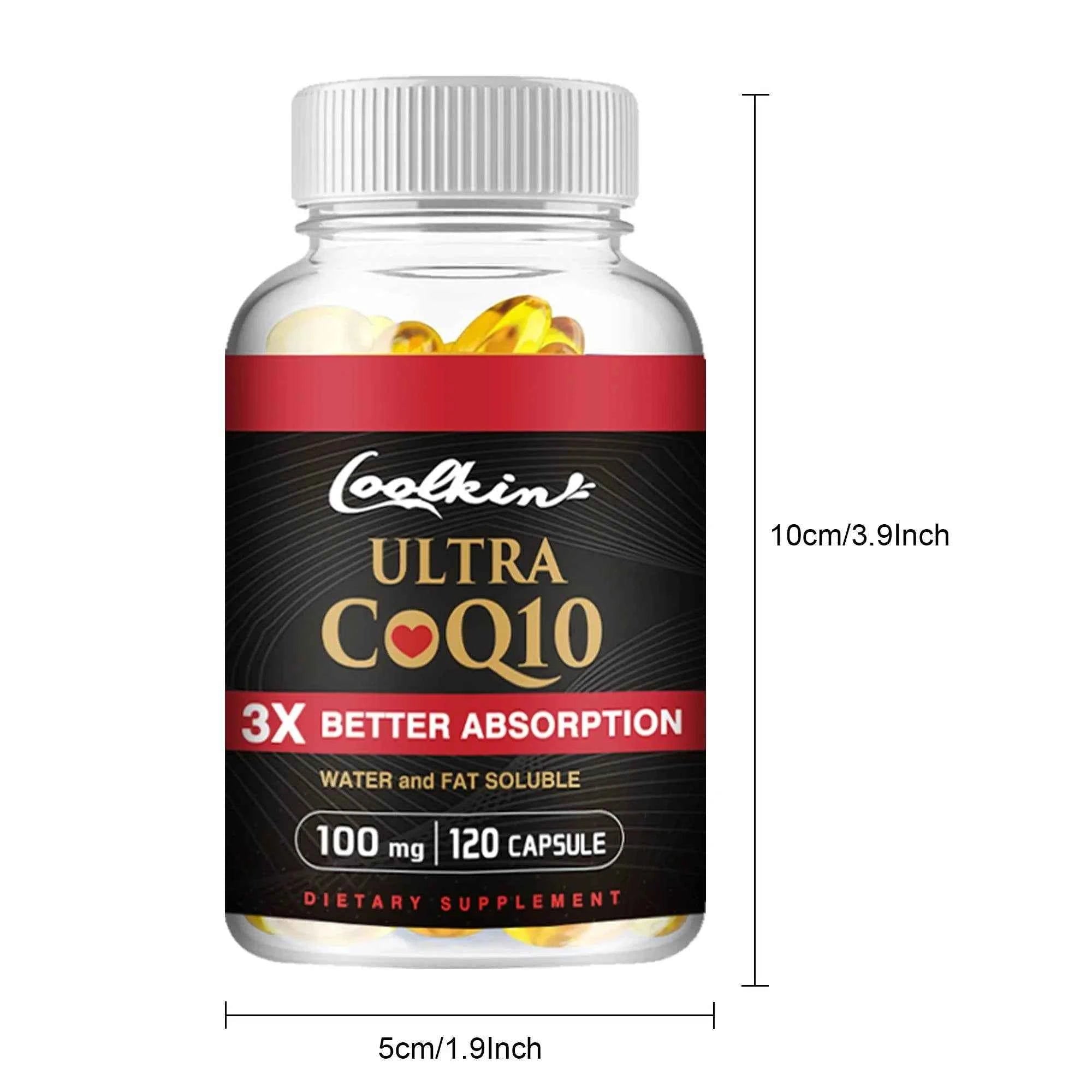 Ultra CoQ10 - Provides Energy, Supports Heart and Cardiovascular Health, Antioxidant - 120 Capsules
