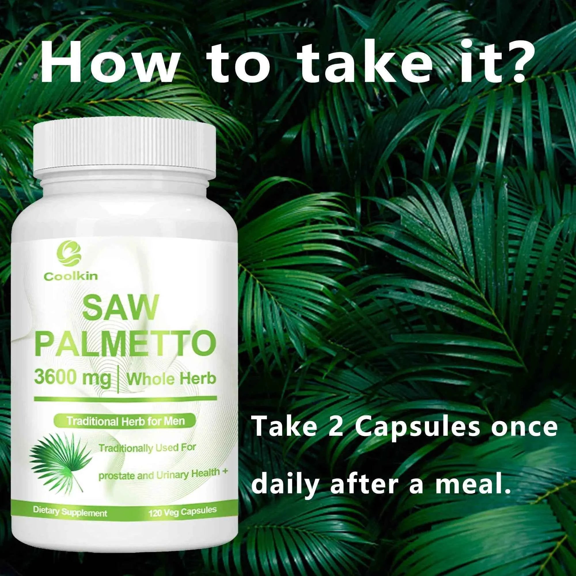 Saw Palmetto - Promotes Hair Growth and Urinary Support, Prostate Health, Prevents Hair Loss - 120 Capsules