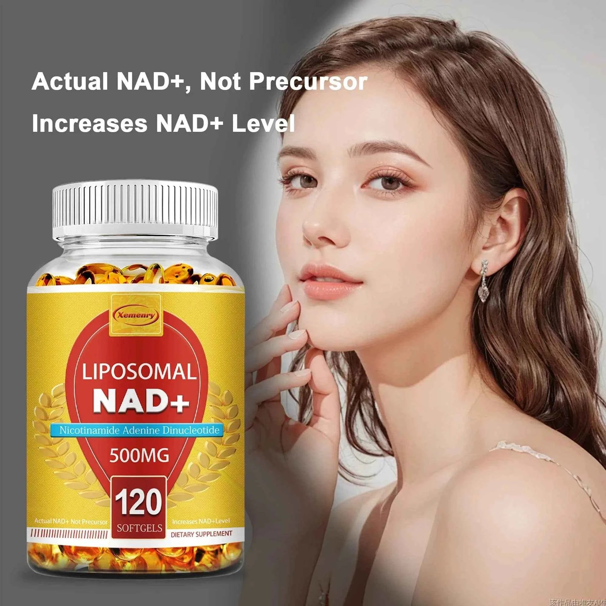 Liposomal NAD+ Capsules - Anti-aging, Replenish Energy, Enhance Focus, Support Cellular Health - 120 Capsules