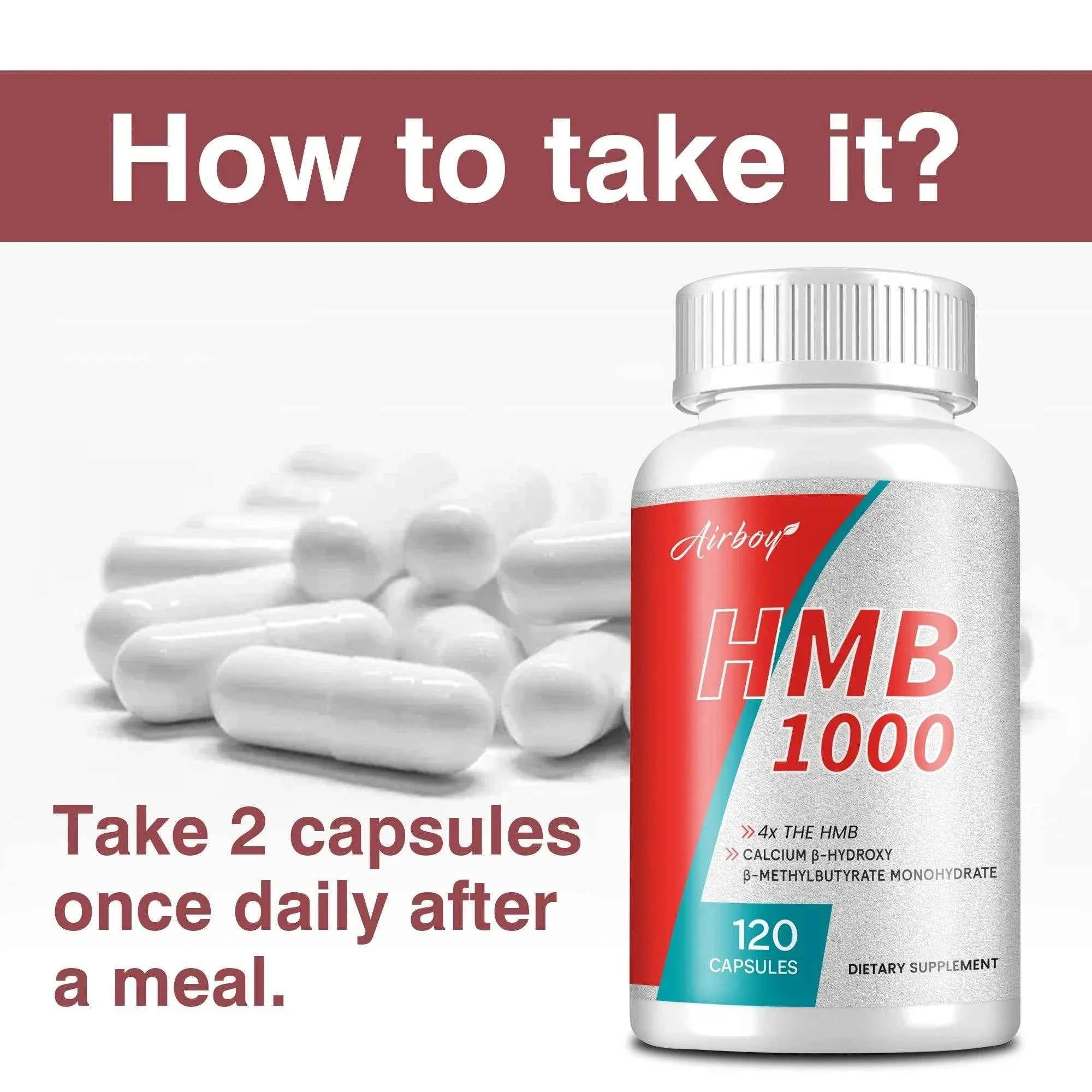 HMB Supplements - Improves Endurance, Builds Lean Muscle Mass and Promotes Muscle Recovery - 120 Capsules