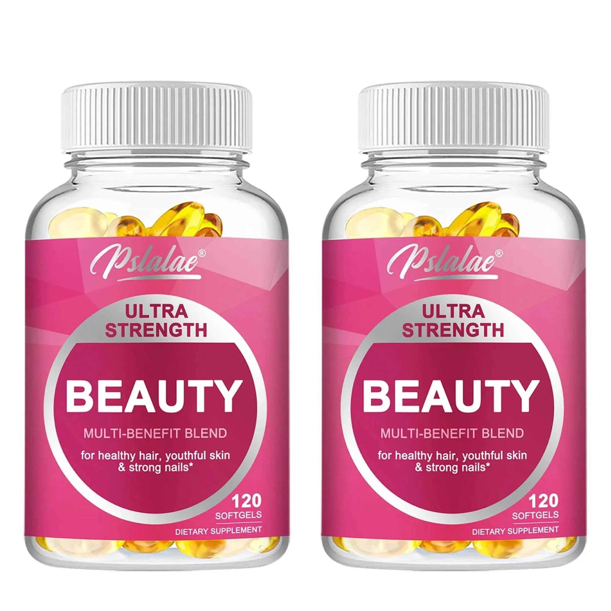 Ultra Strength Beauty Capsules - Whitening Skin Care, Replenishing Hair, Skin and Nails - 120 Capsules