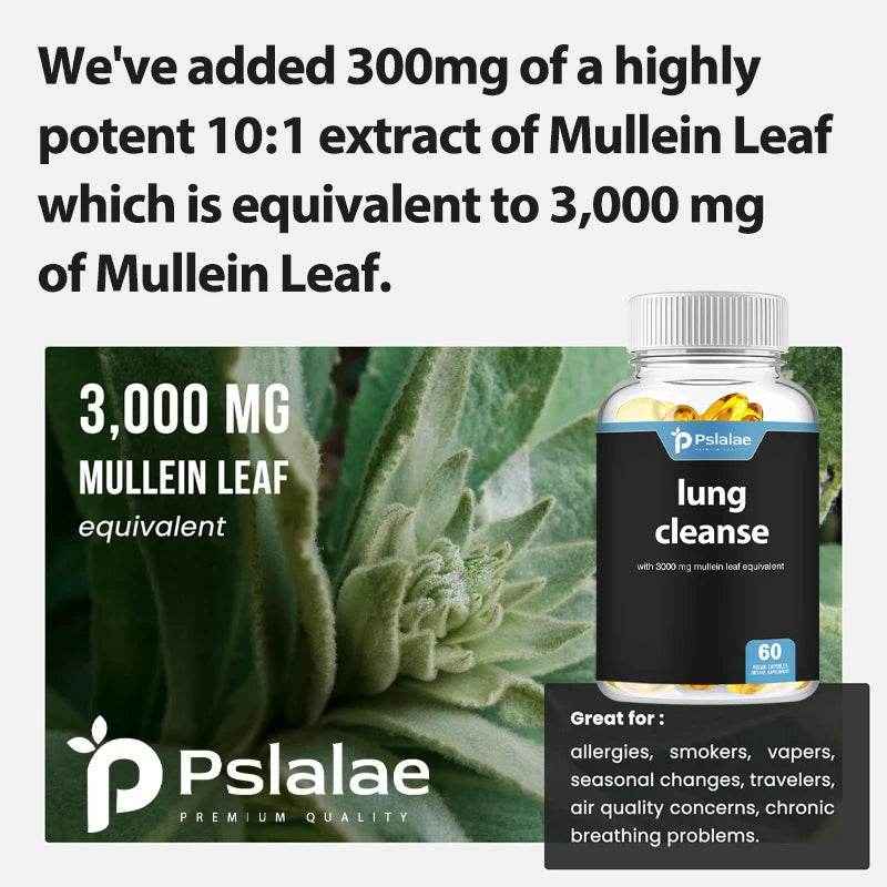 Lung Detox & Cleanse Capsules - Supports Bronchial and Respiratory Health, Relieves Breathing, Immune Support - 60 Capsules
