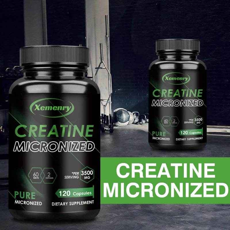 Creatine Monohydrate - Increase Strength, Build Muscle and Improve Performance, Explosive Power for Men - 120 Capsules