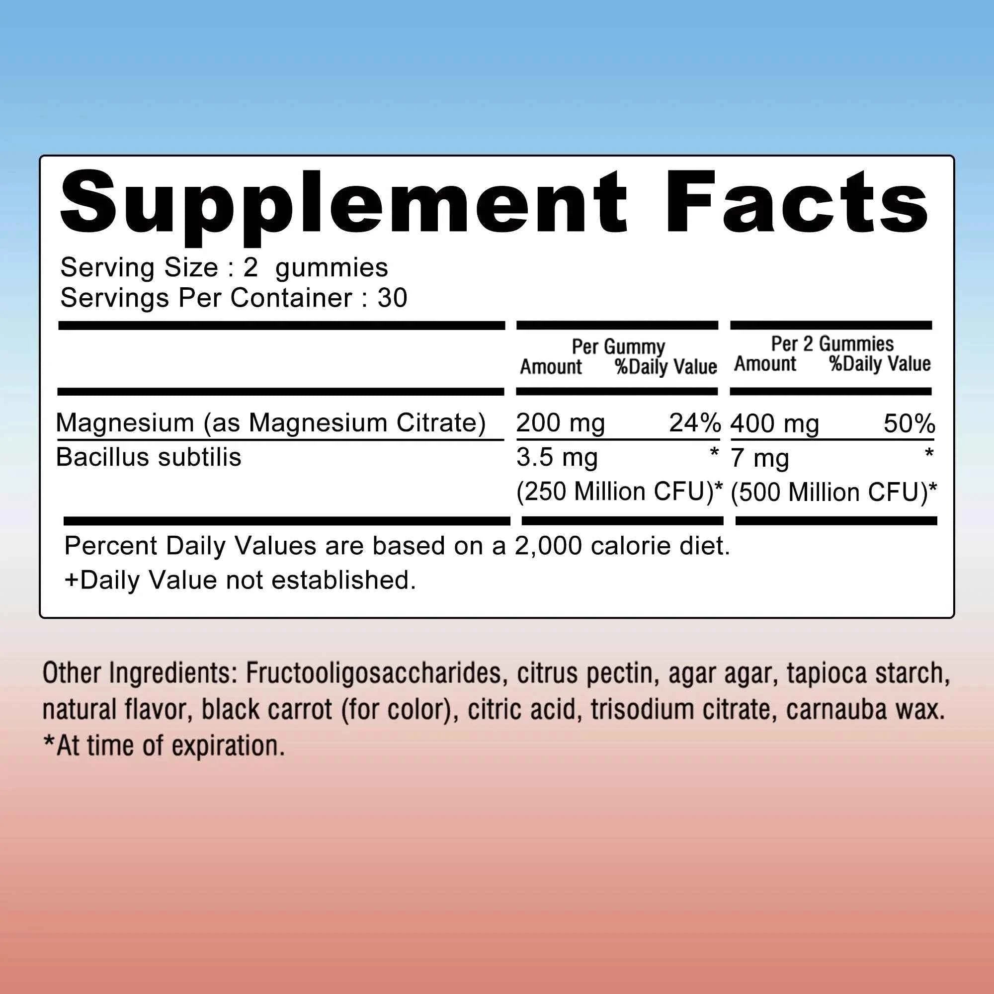 Magnesium Citrate - Supports Muscles, Nerves, Bones and Heart, Reduce Stress and Improve Sleep - 60 Gummies