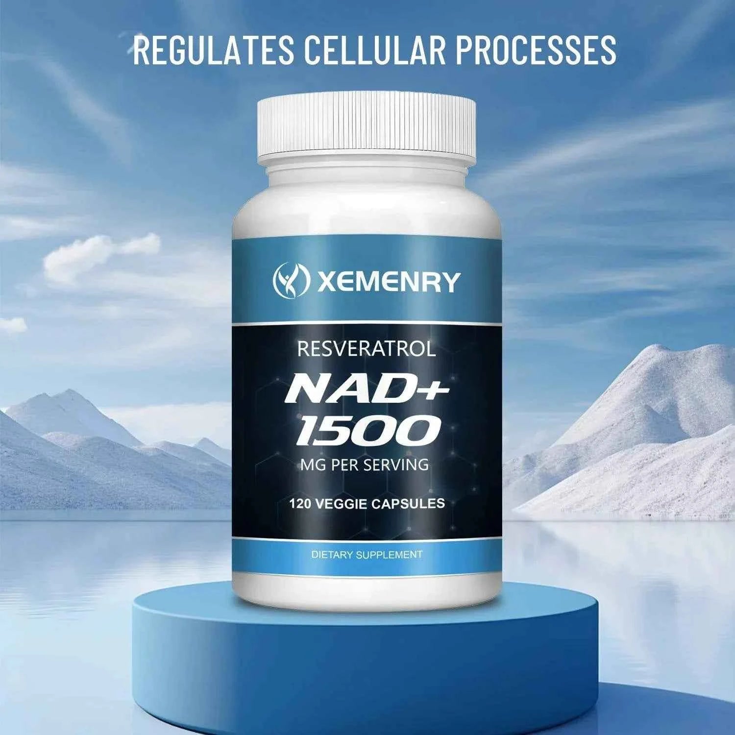 NAD + Resveratrol - Anti-aging, Helps Boost Energy, Promotes Cell and Skin Health - 120 Capsules