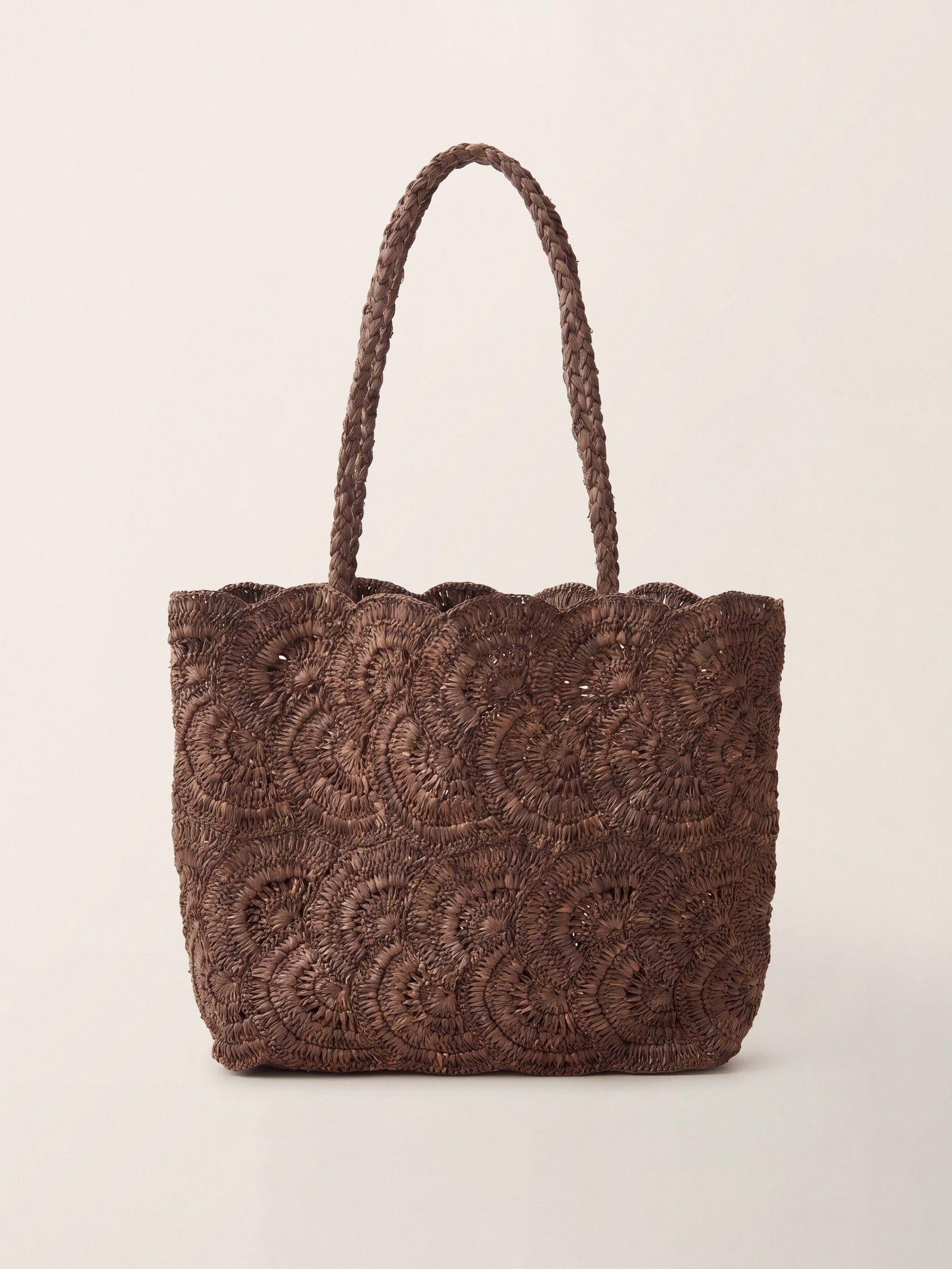 Handwoven Raffia Floral Pattern Tote Bag DestGlow