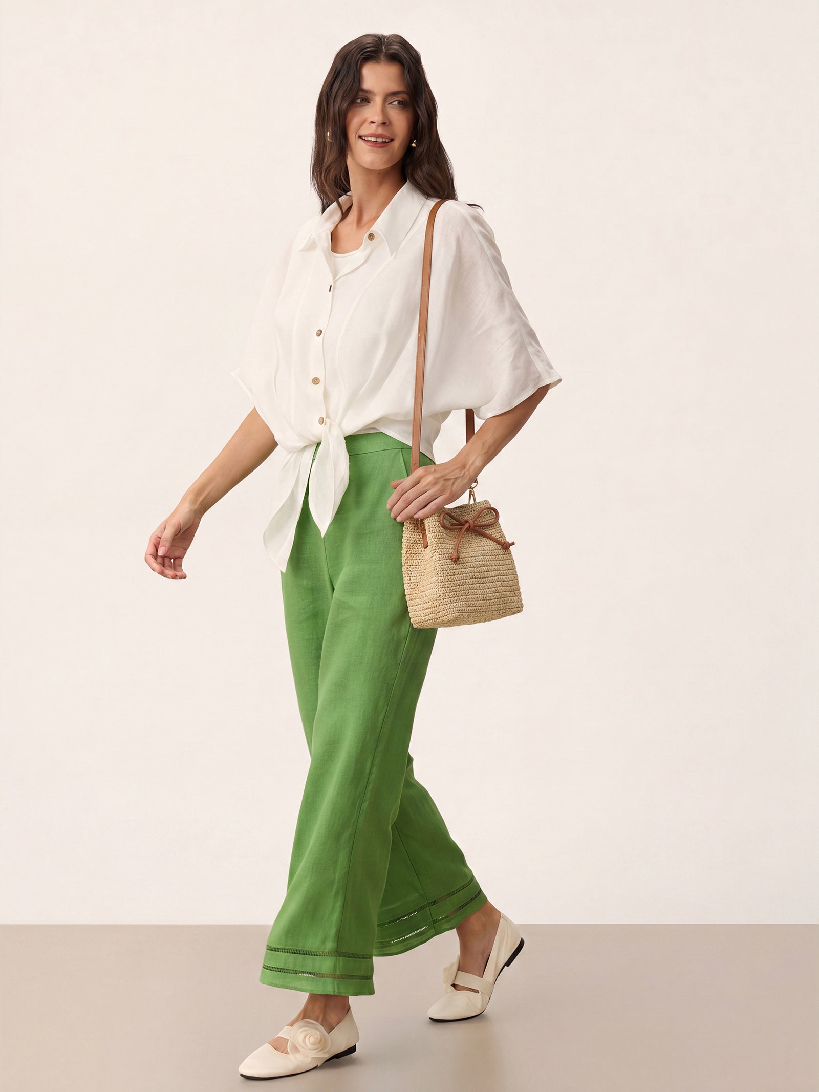 Mini Handwoven Raffia Drawstring Crossbody Bag DestGlow