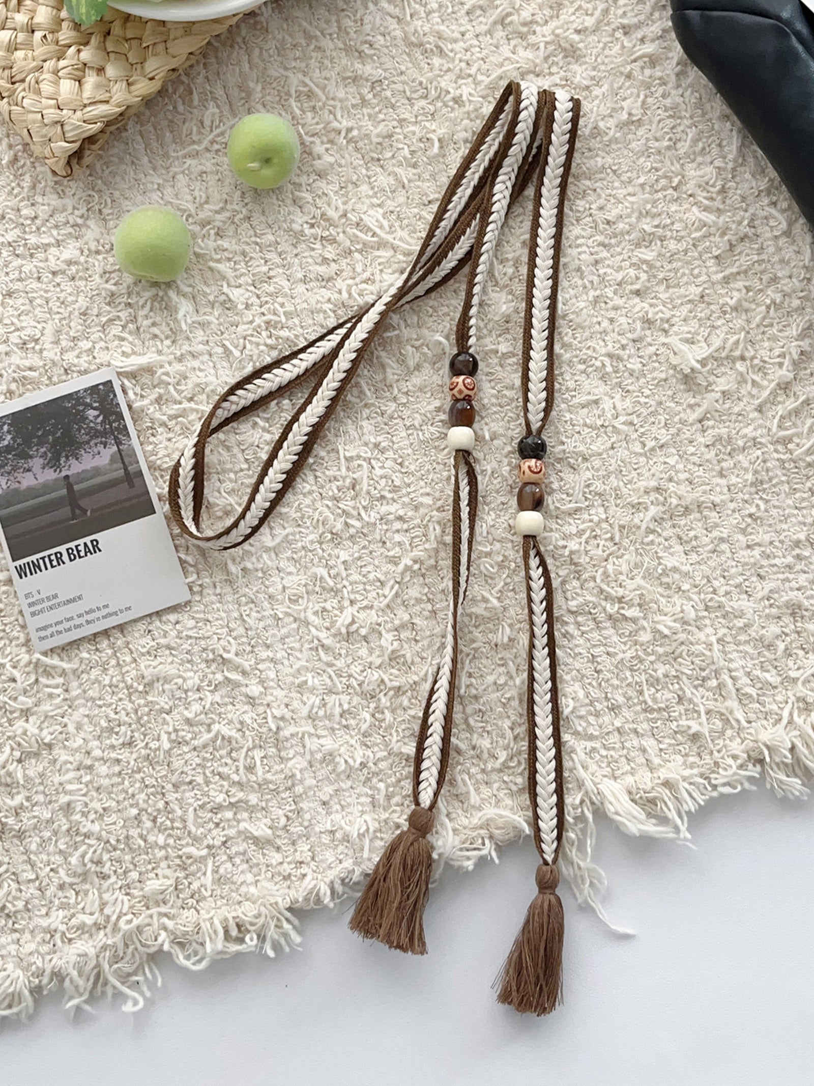 Linen Woven Belt With Fringes DestGlow