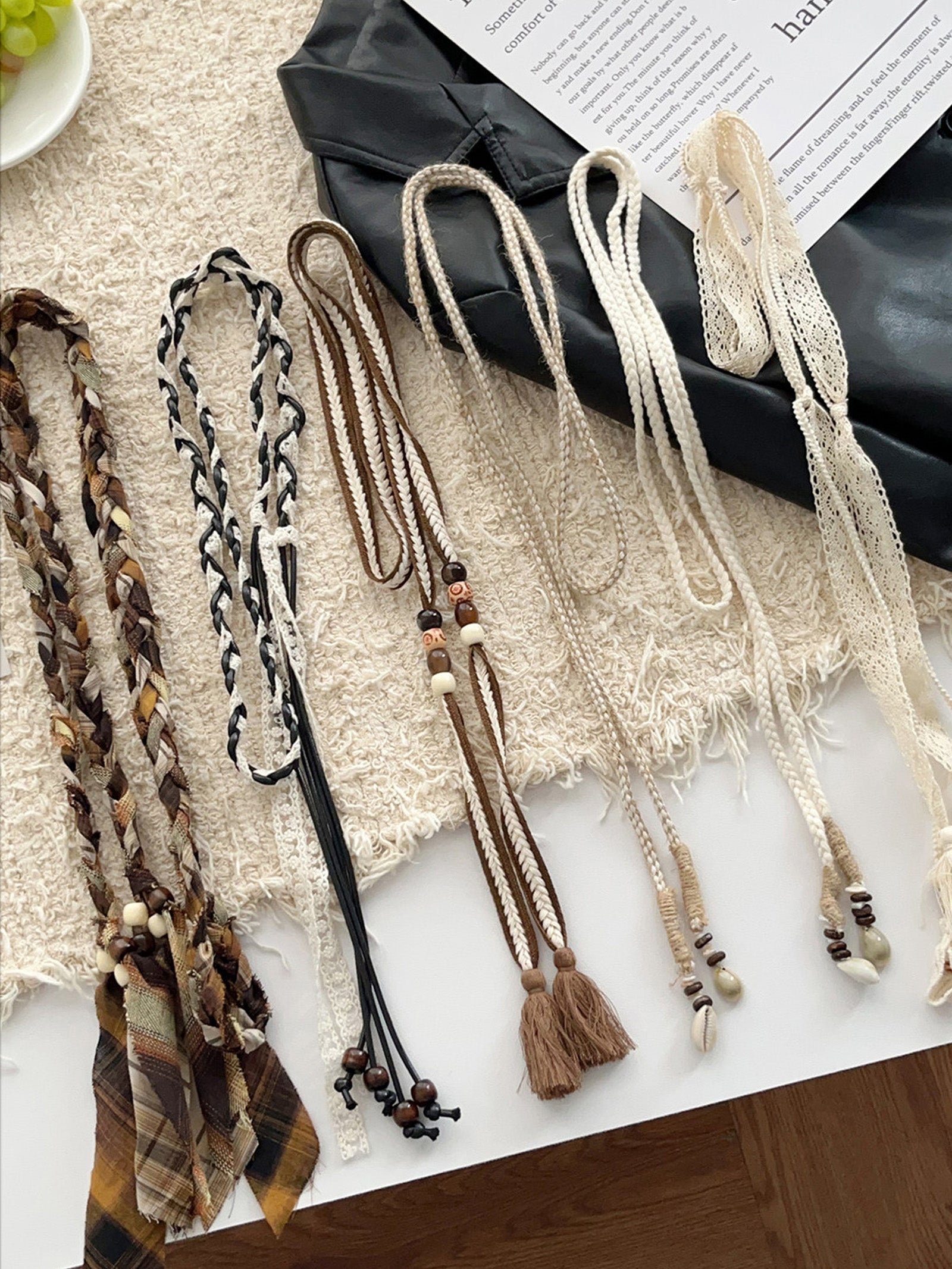 Linen Woven Belt With Fringes DestGlow