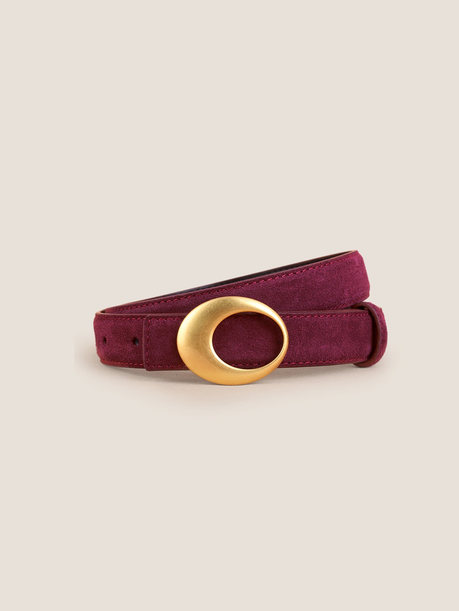 Luxury Suede Cowhide Belt With Oval Alloy Buckle by LINTICO