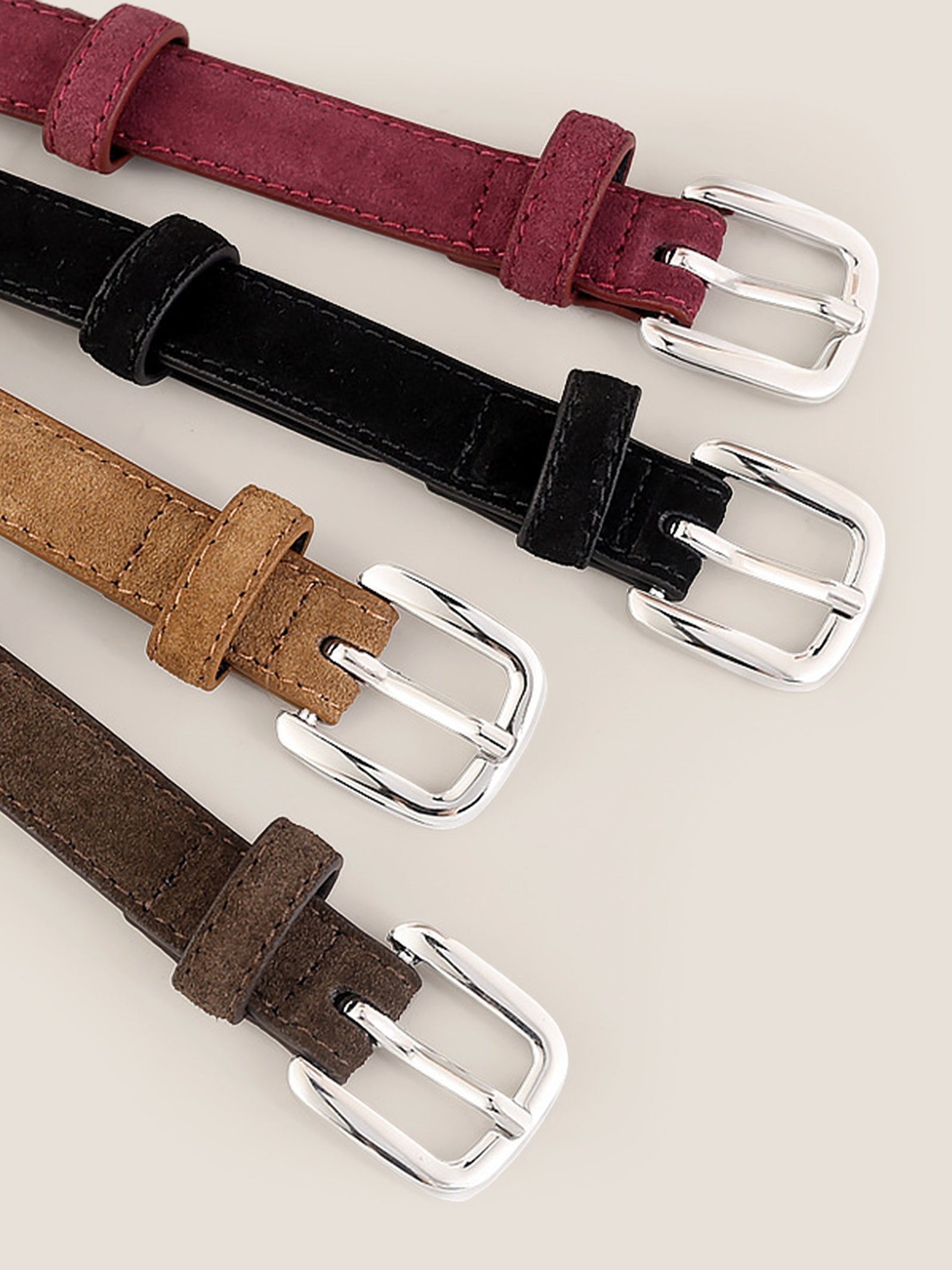 Luxury Suede Decorative Belt With Durable Alloy Buckle by LINTICO