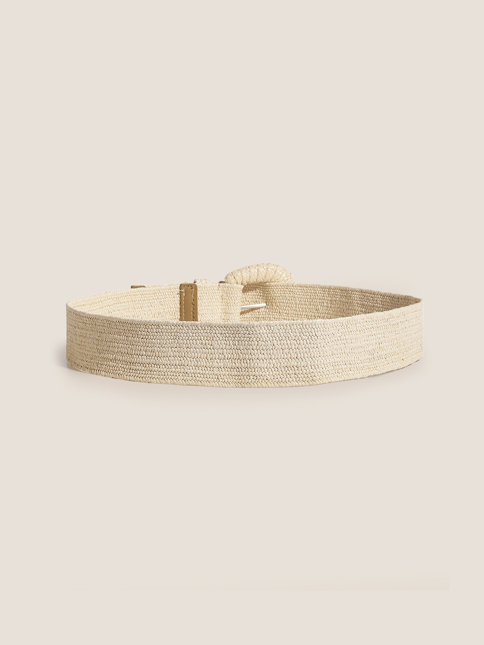 Natural Woven Straw Belt With Square Buckle DestGlow