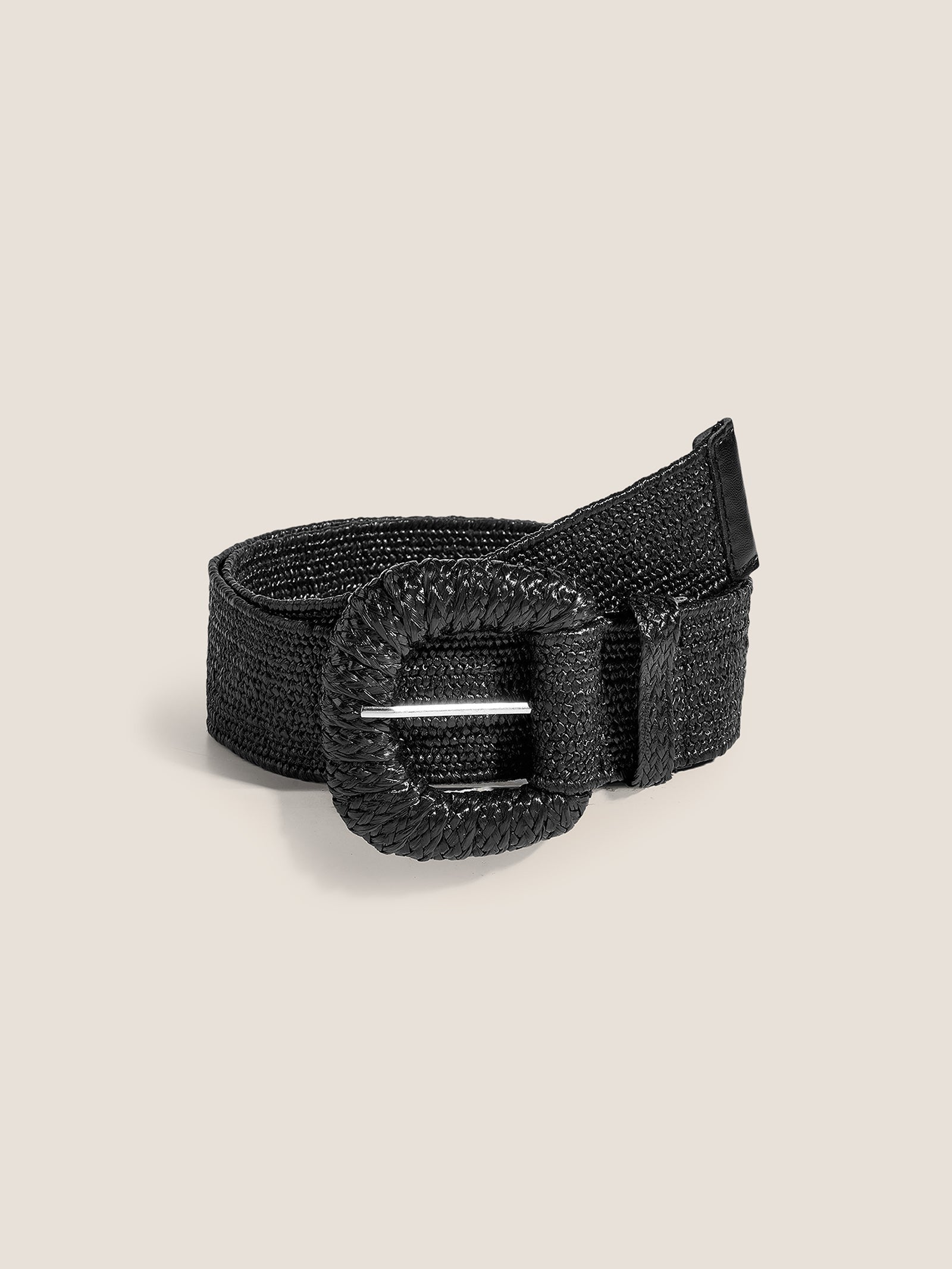 Natural Woven Straw Belt With Square Buckle DestGlow