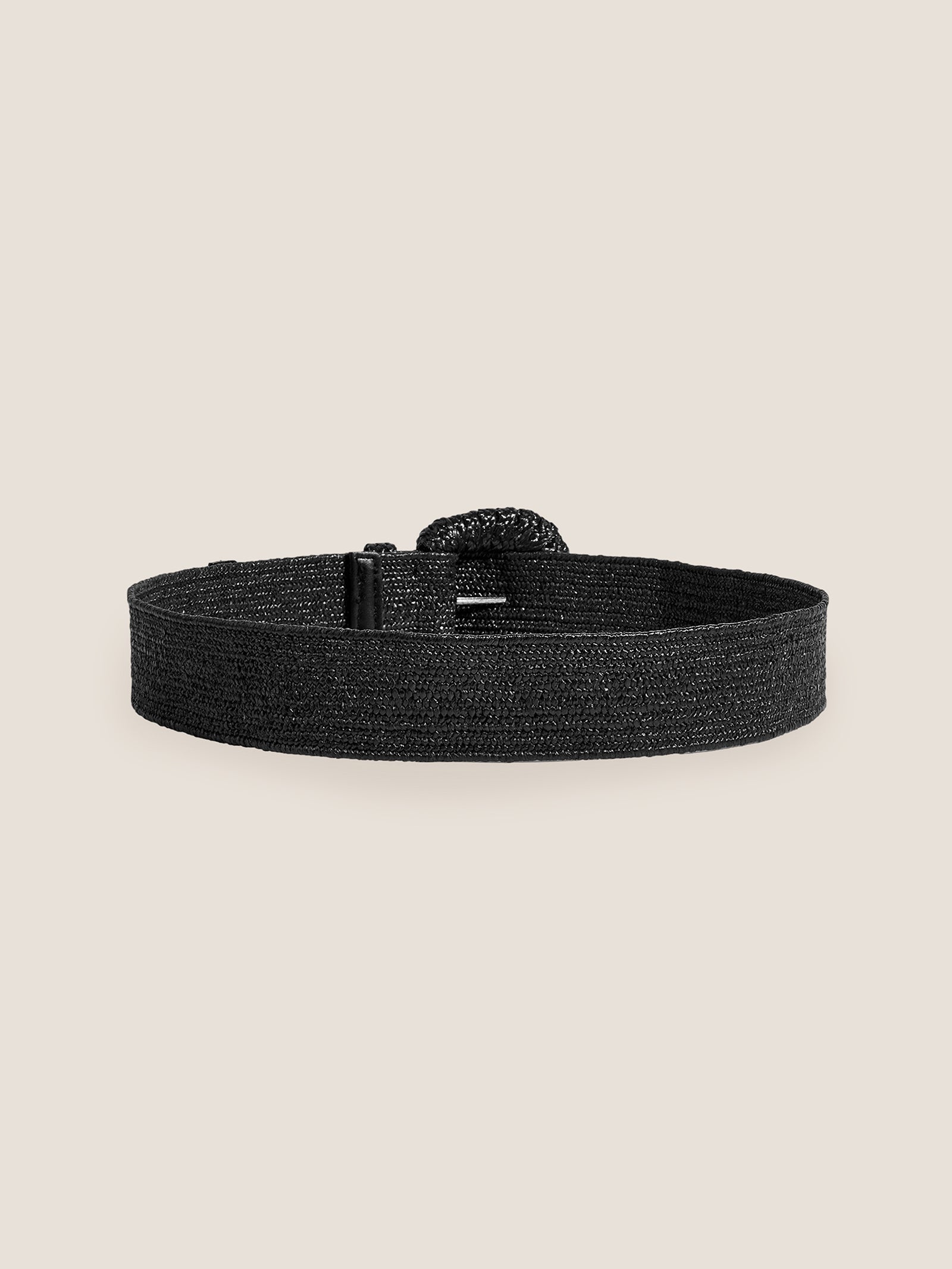 Natural Woven Straw Belt With Square Buckle DestGlow