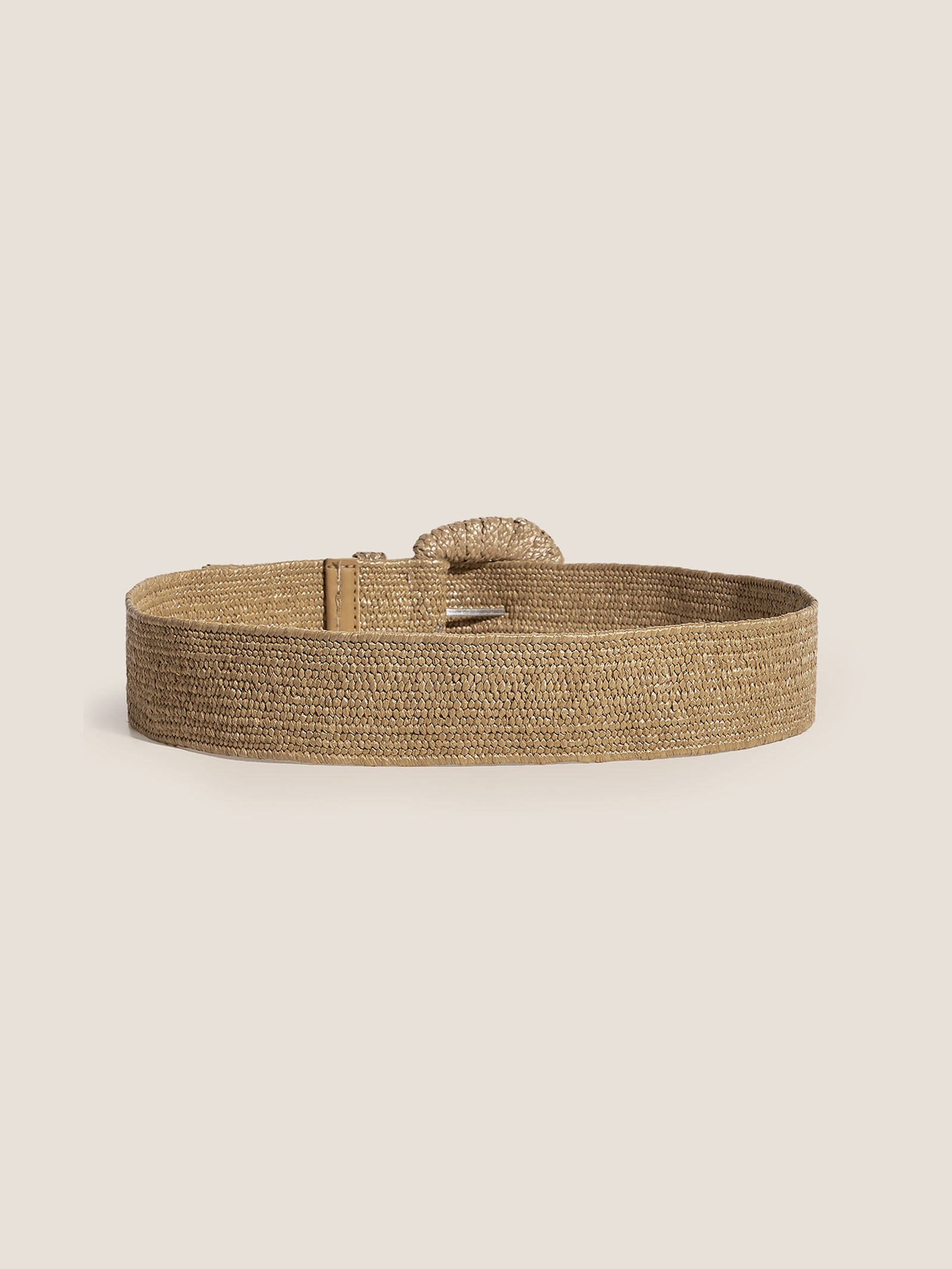 Natural Woven Straw Belt With Square Buckle DestGlow