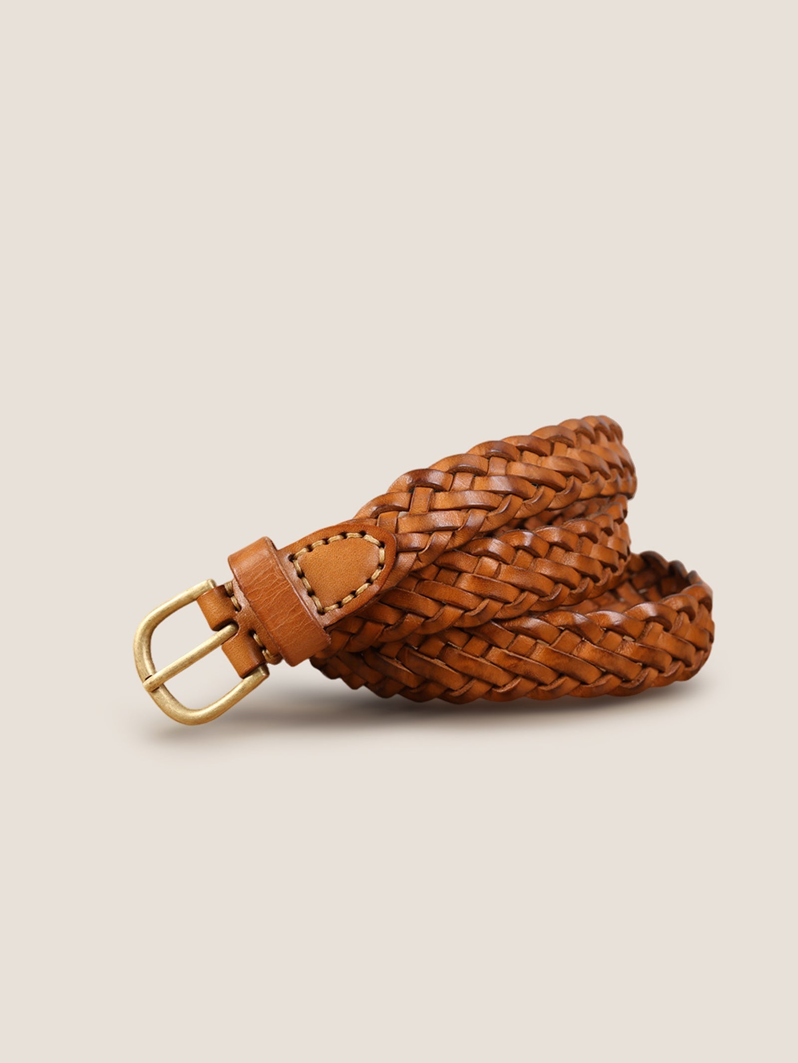 Premium Cowhide Retro Hand-Woven Belt With Alloy Buckle DestGlow