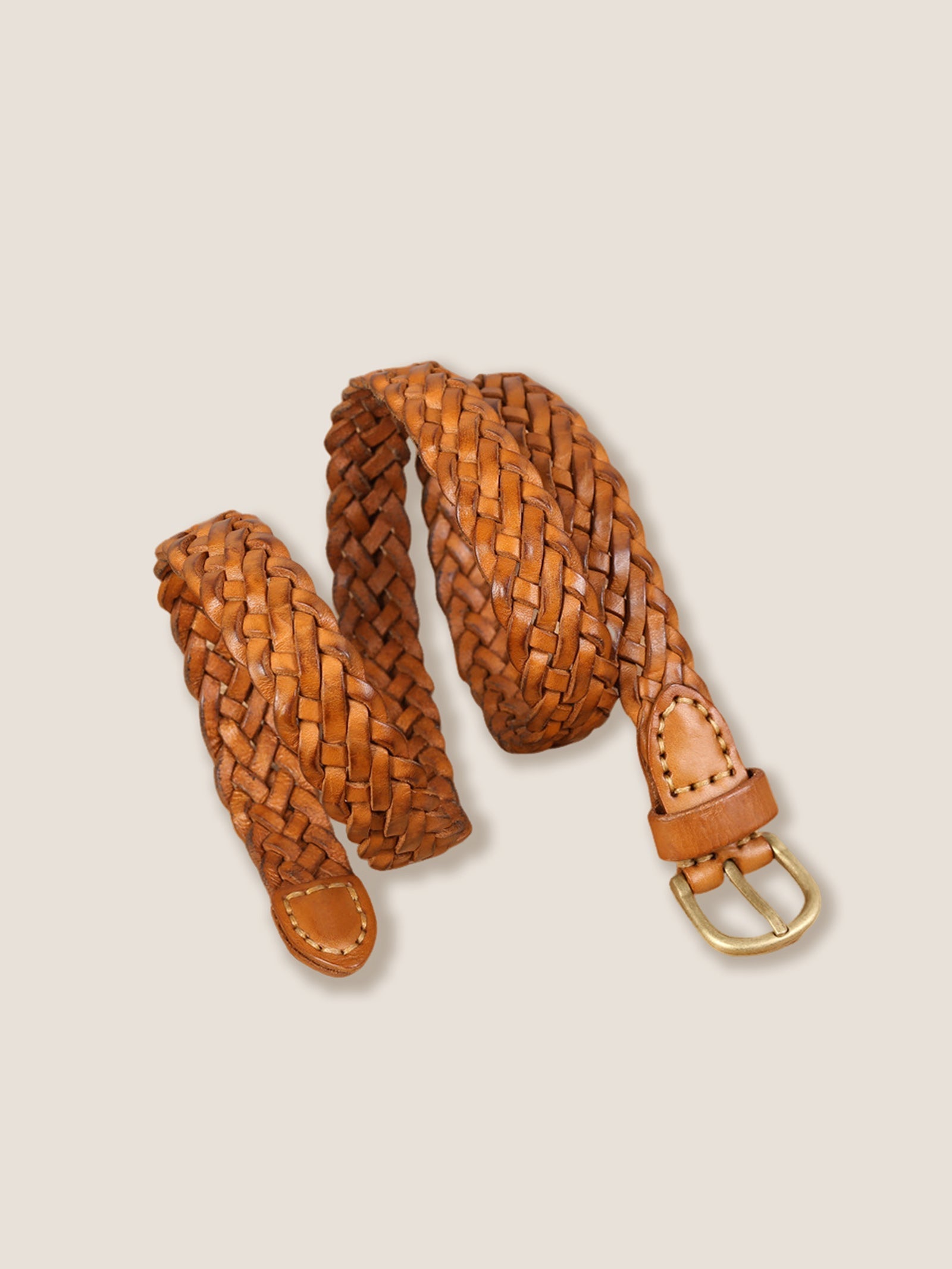 Premium Cowhide Retro Hand-Woven Belt With Alloy Buckle DestGlow