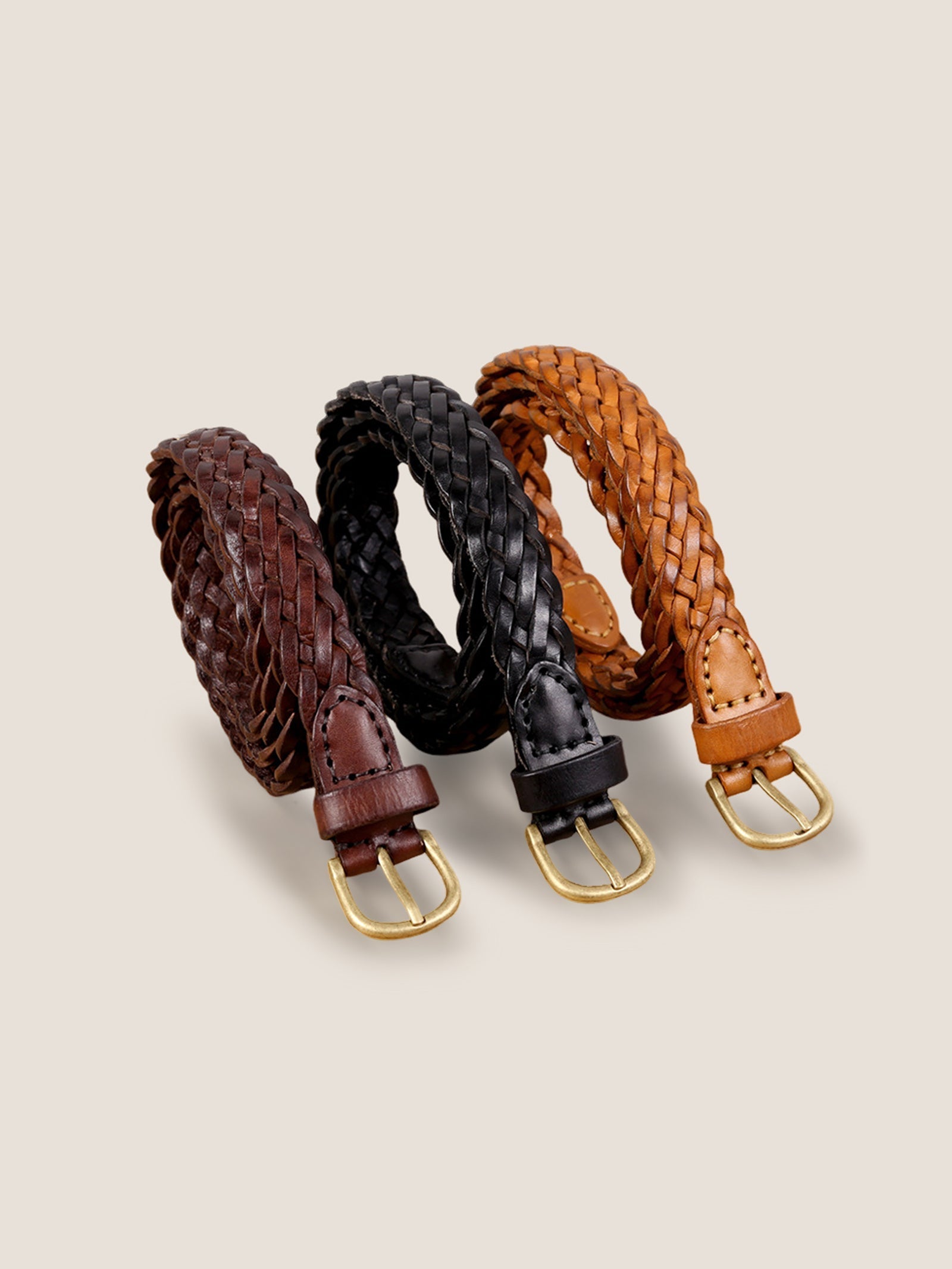 Premium Cowhide Retro Hand-Woven Belt With Alloy Buckle DestGlow