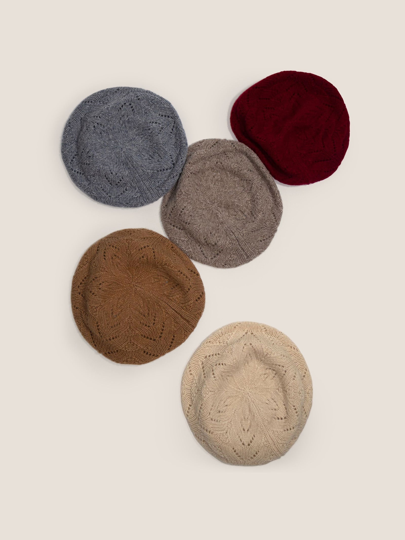 100% Wool Hand-Knit Beret DestGlow